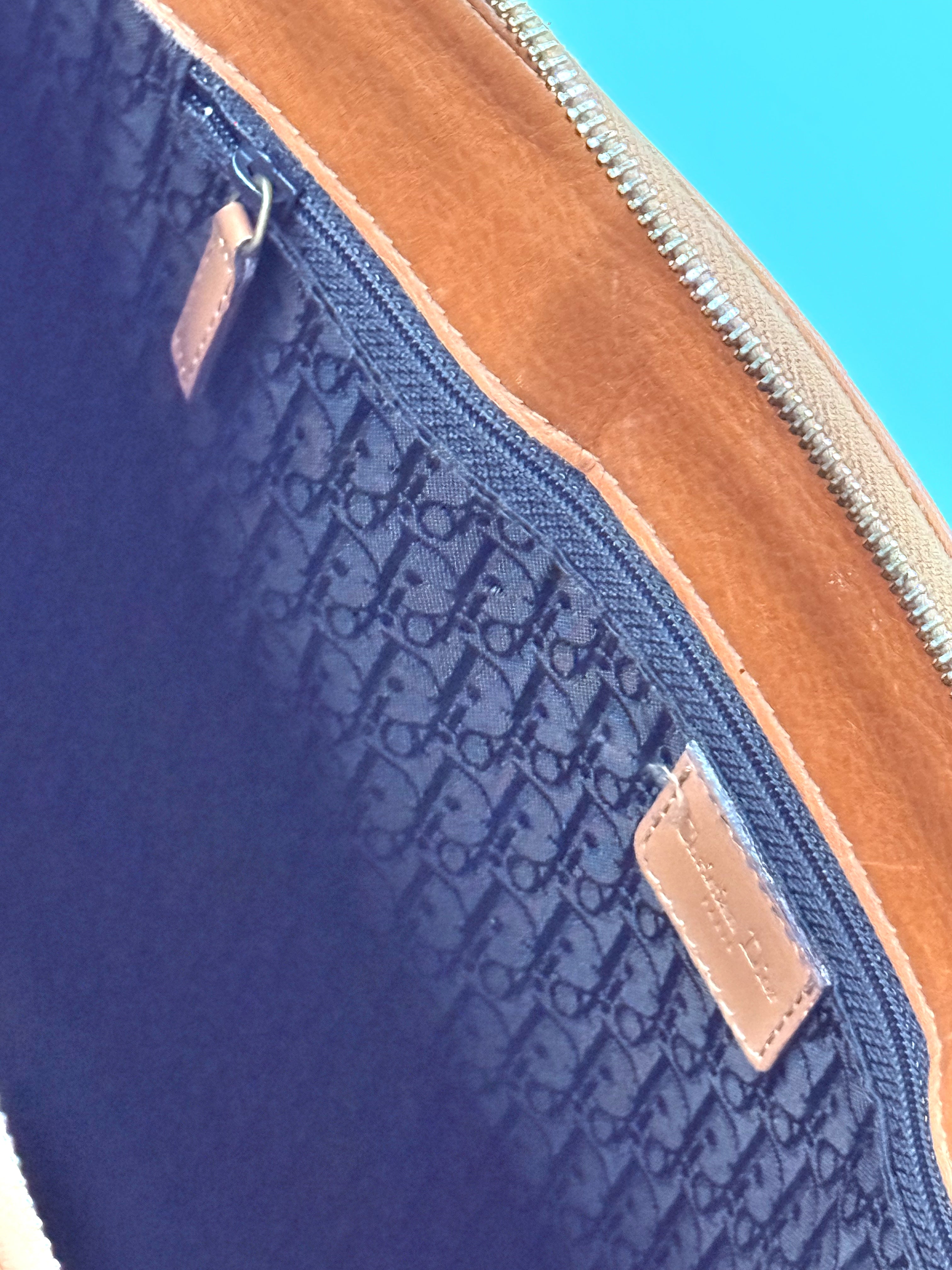 Christian Dior Brown Leather Tote Bag – Vintage Luxury Shoulder Handbag