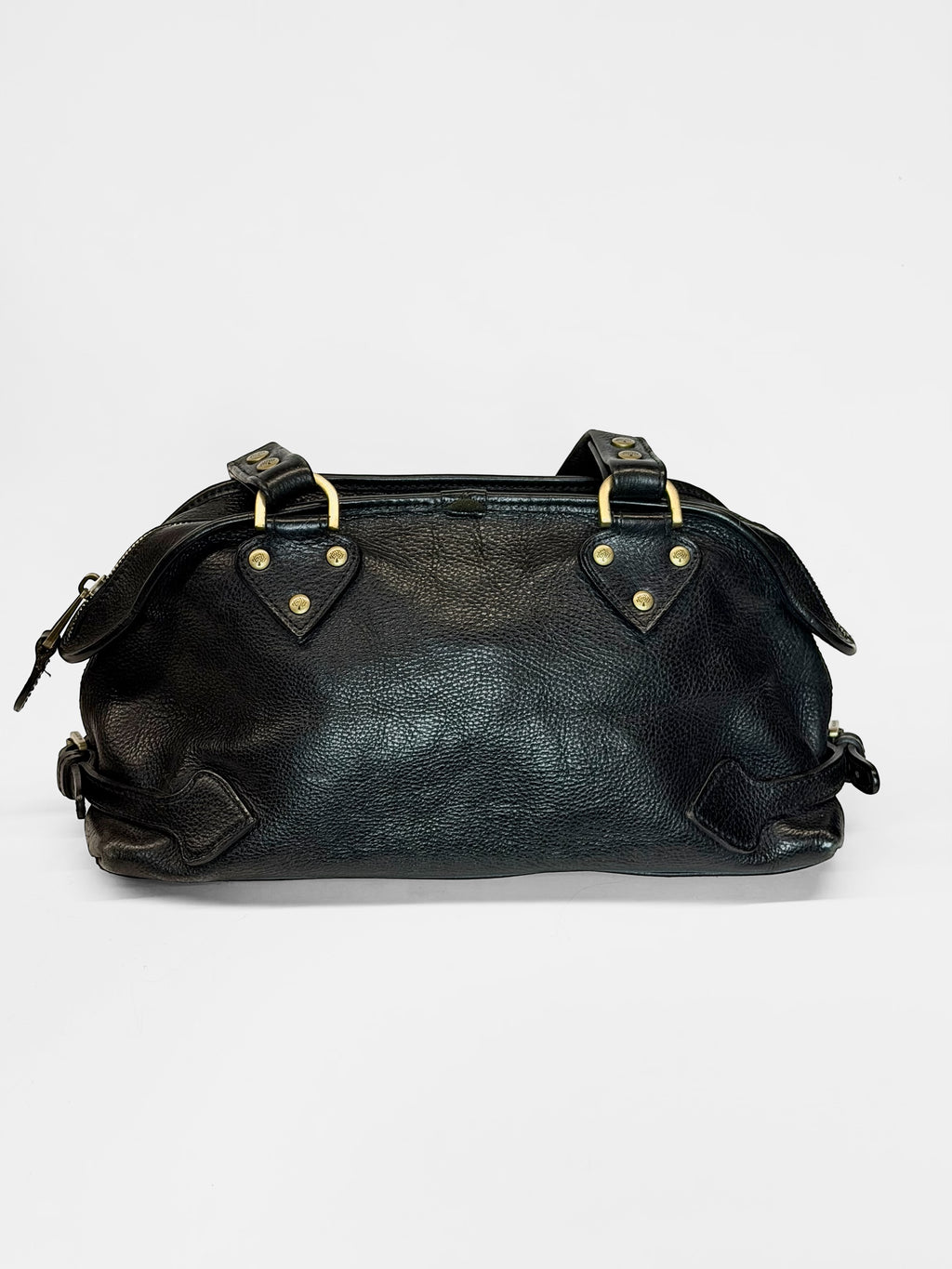 MULBERRY Black Leather Bowler Bag – Early 2000s Icon