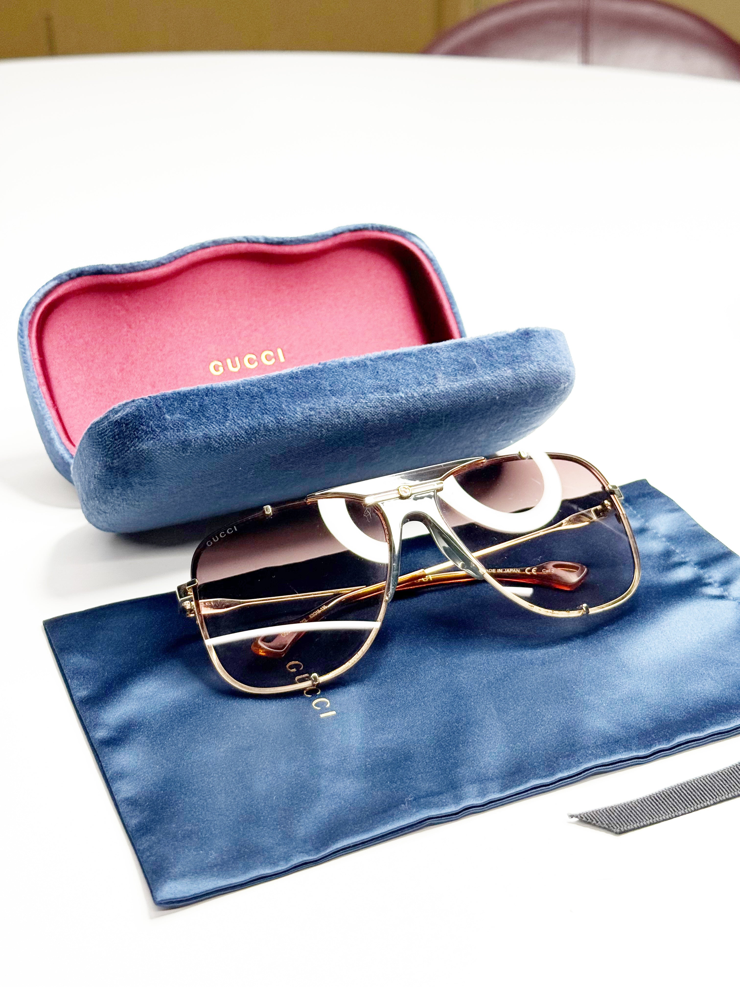 Gucci GG0798S Oversized Aviator Sunglasses
