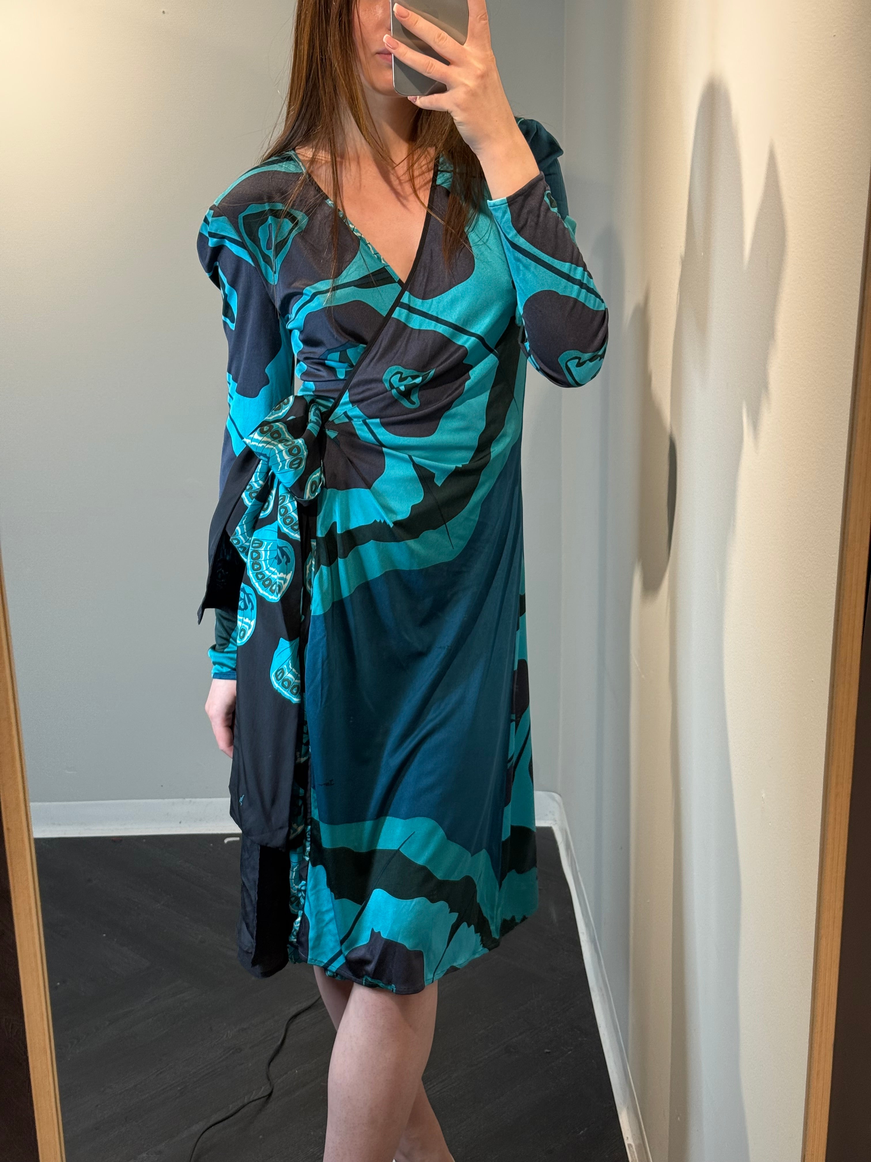 Silk Blue Wrap Dress