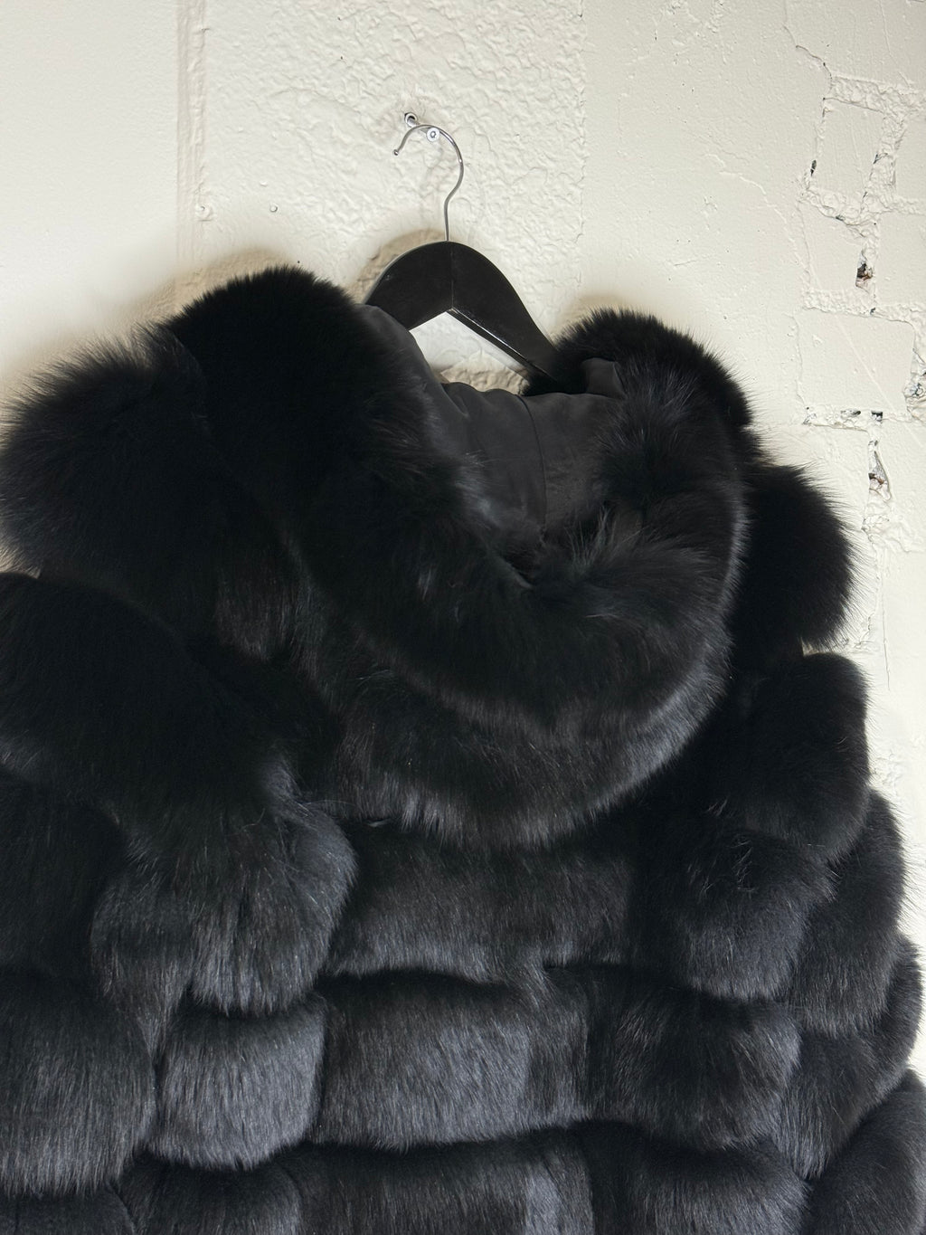 Meotine Black Fox Fur Coat - XS/S