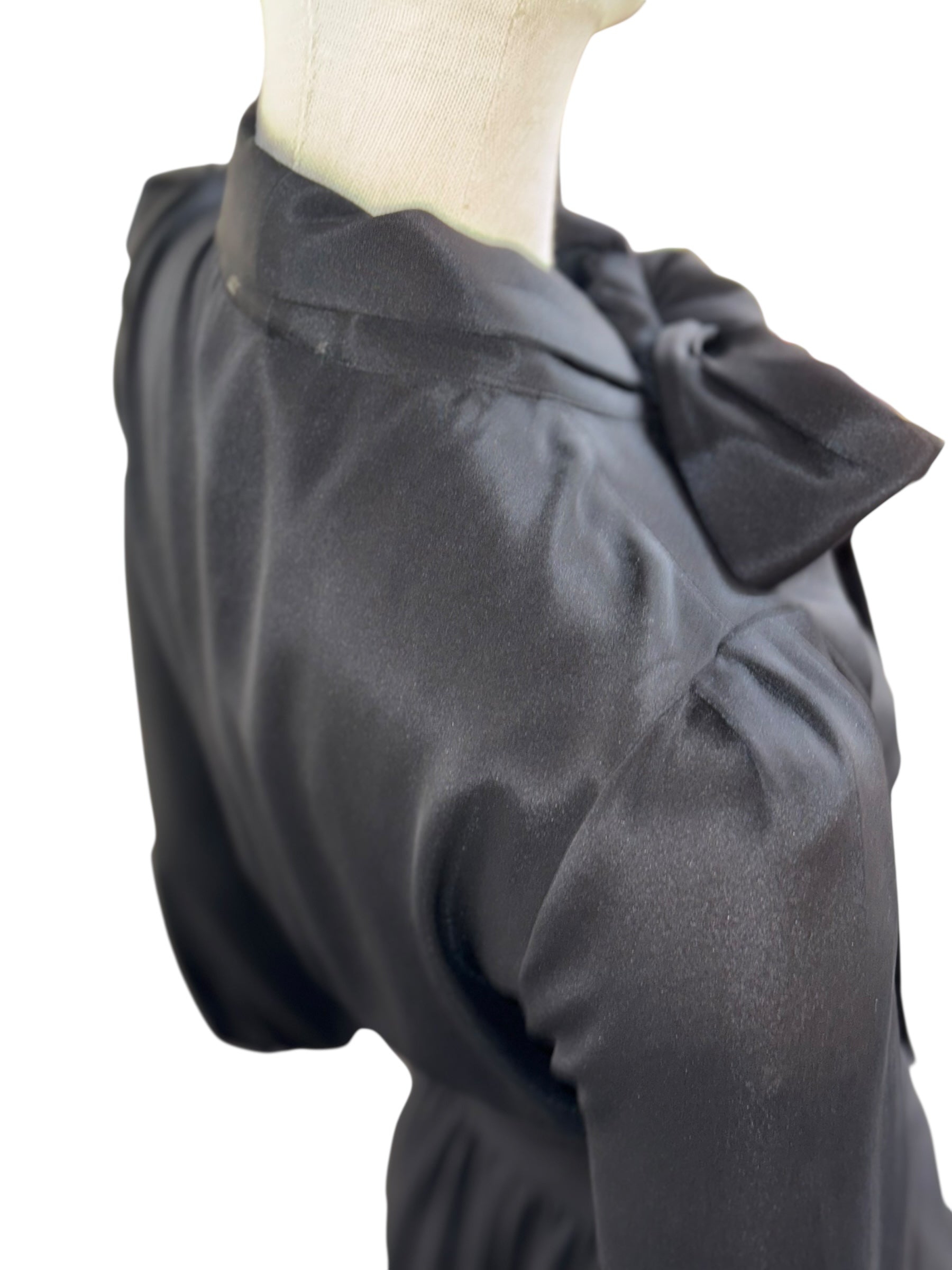 Cavour Silk Tie-Neck Dress - XS