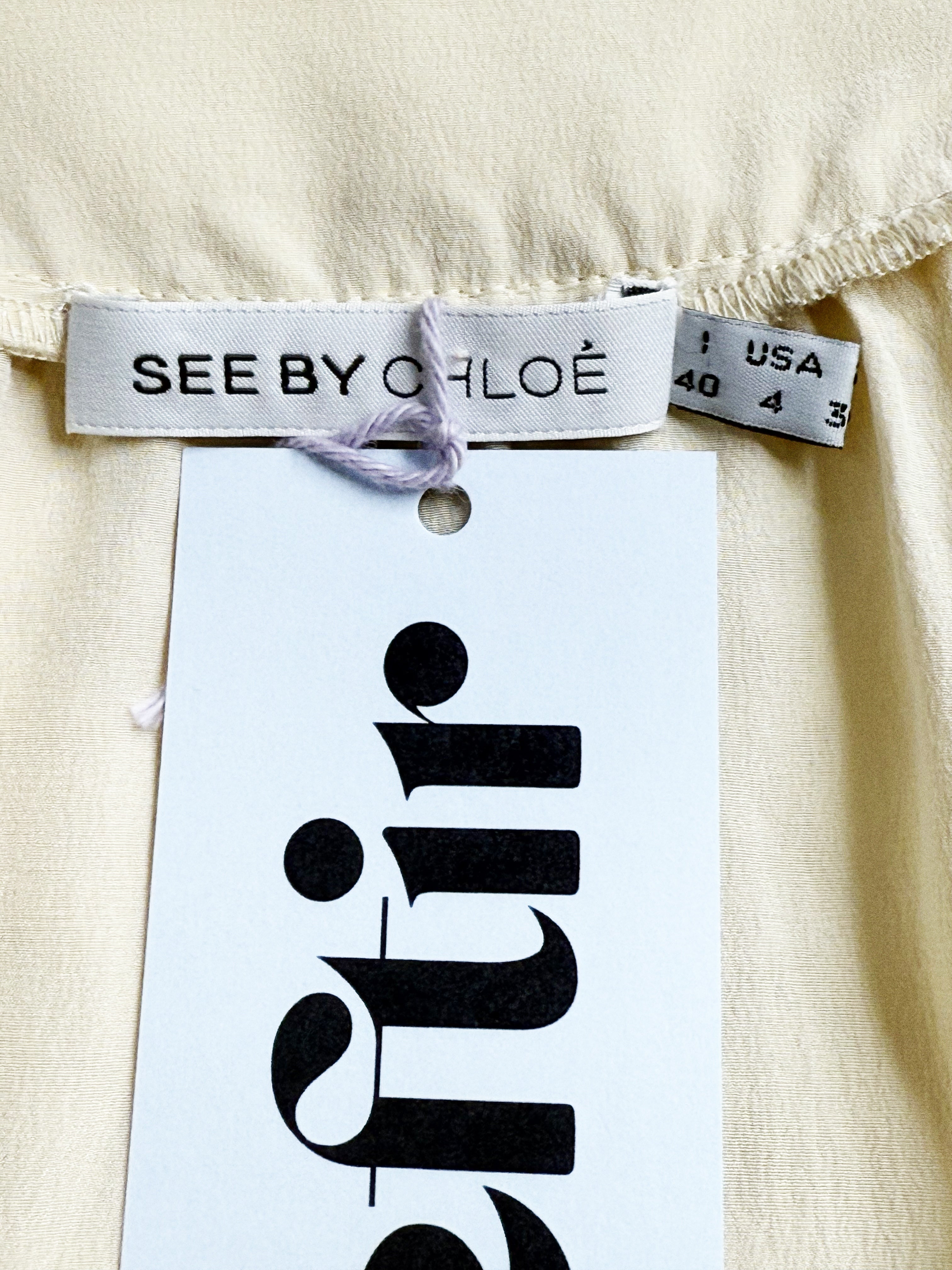 See by Chloé 100% Silk Button Blouse