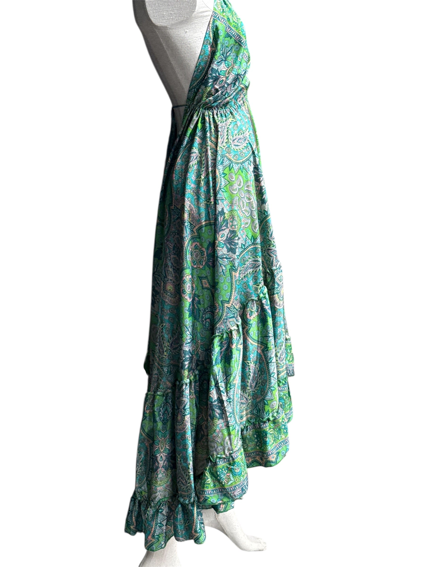 Green Bohemian Paisley Dress