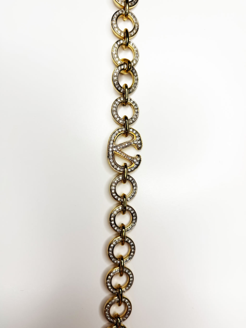 Valentino Crystal Logo Chain Bel