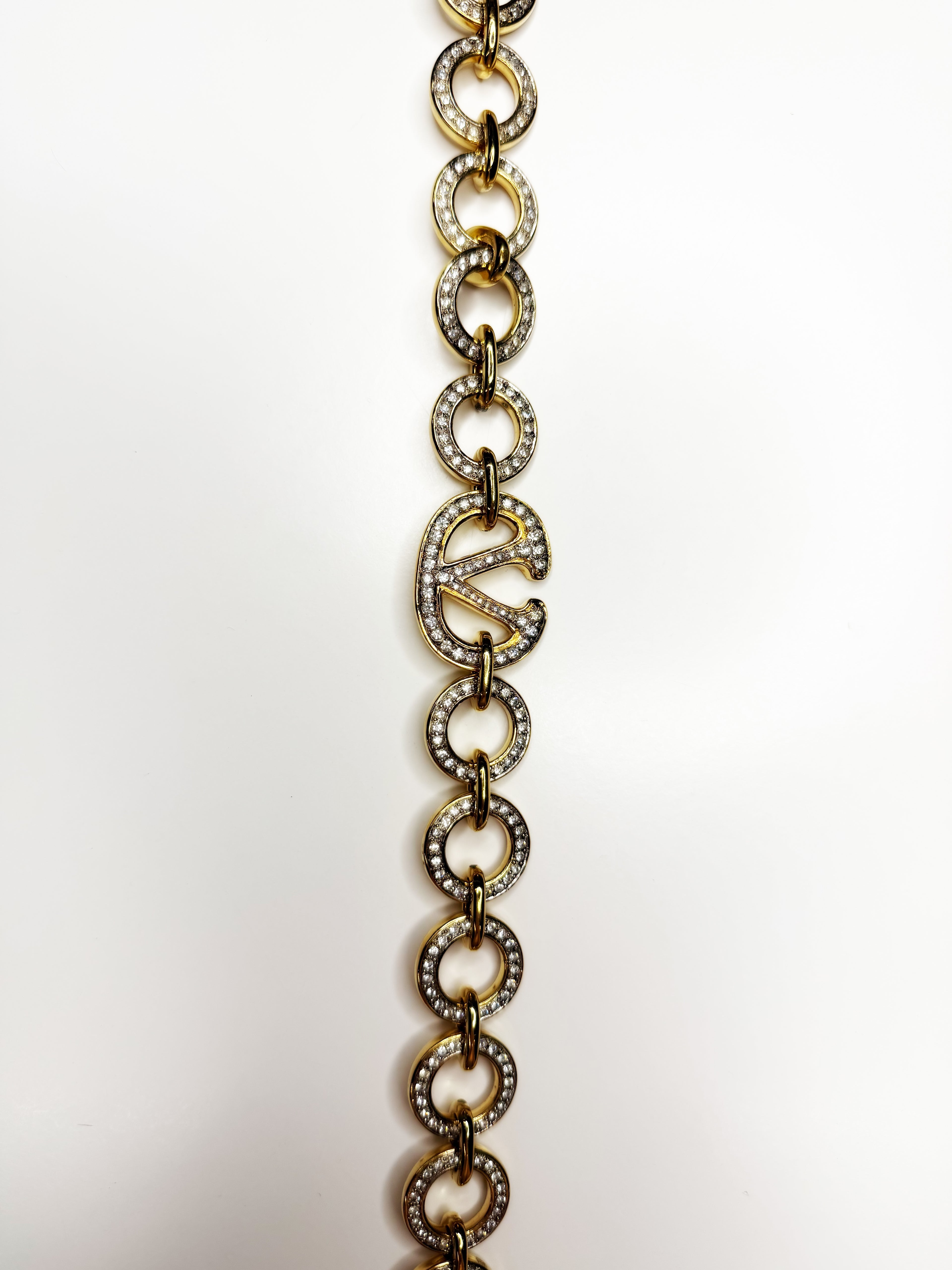 Valentino Crystal Logo Chain Bel