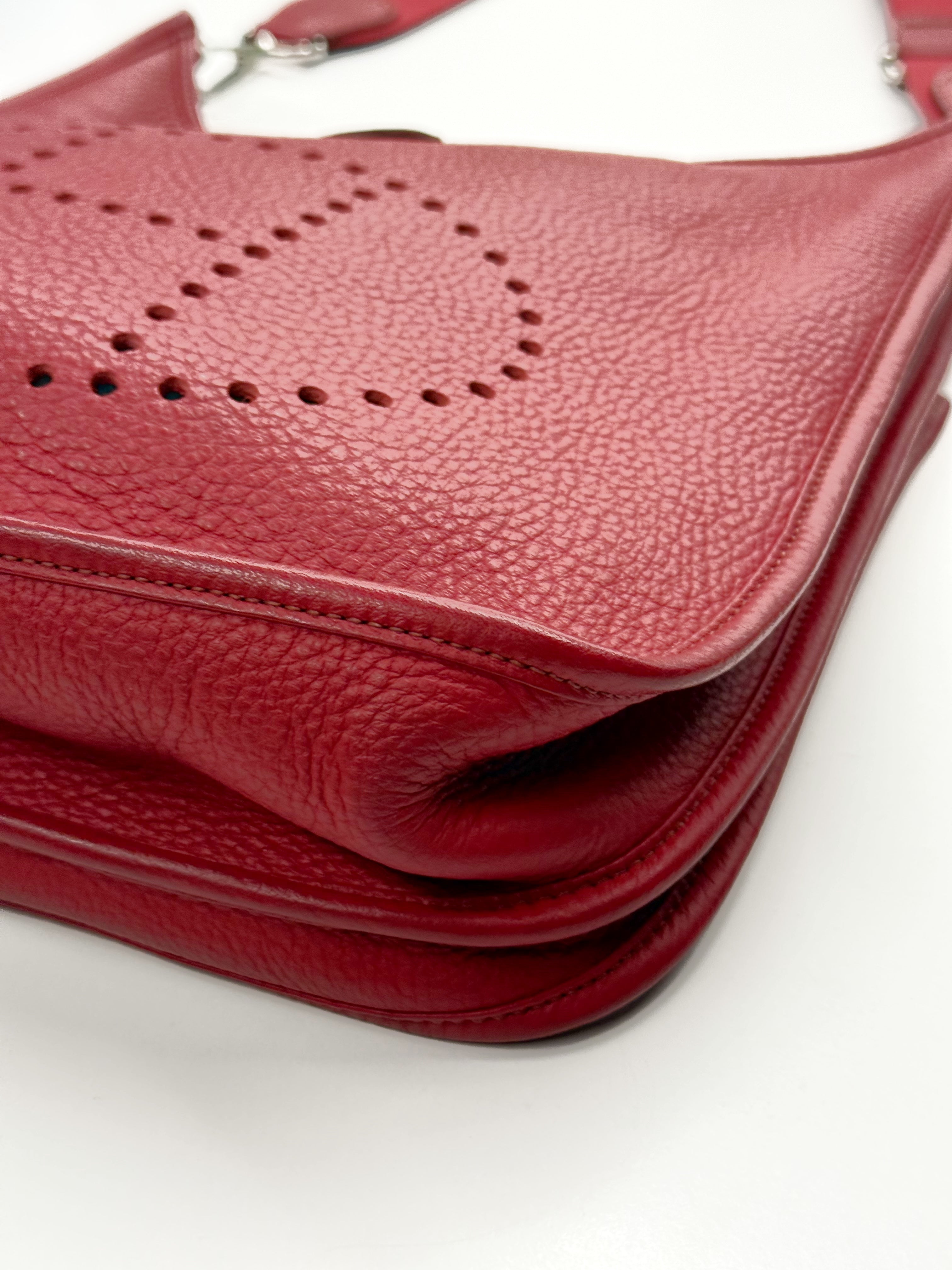 Hermès Evelyne III PM Red Clemence Leather Crossbody Bag