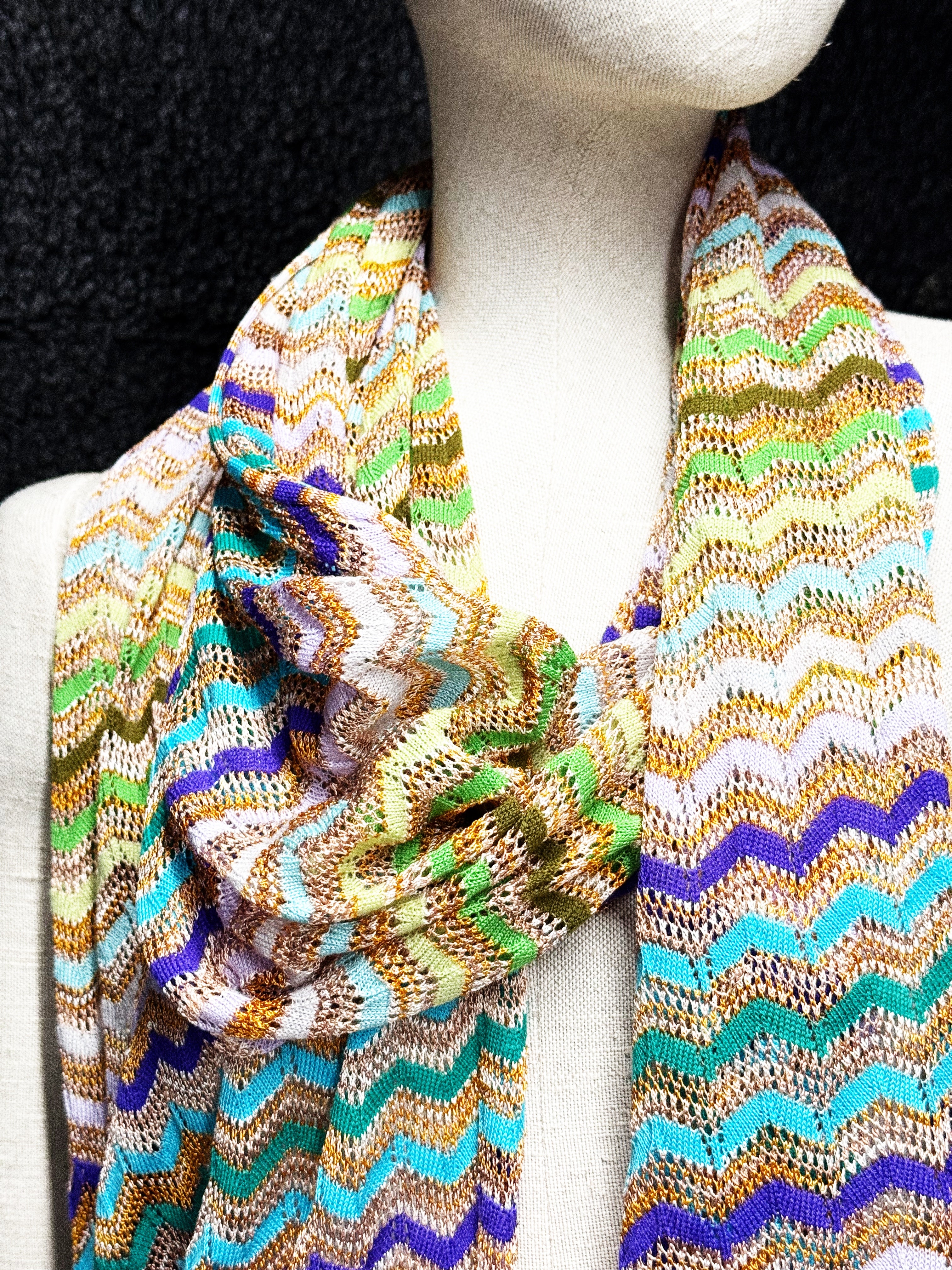 Missoni Multicolor Zigzag Knit Scarf