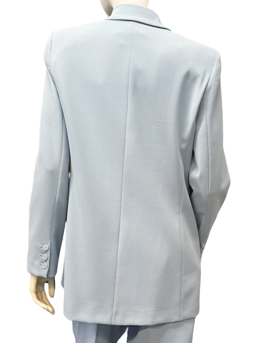 Pinko Light Blue Crepe Suit – Double-Breasted Blazer & High-Waisted Pants