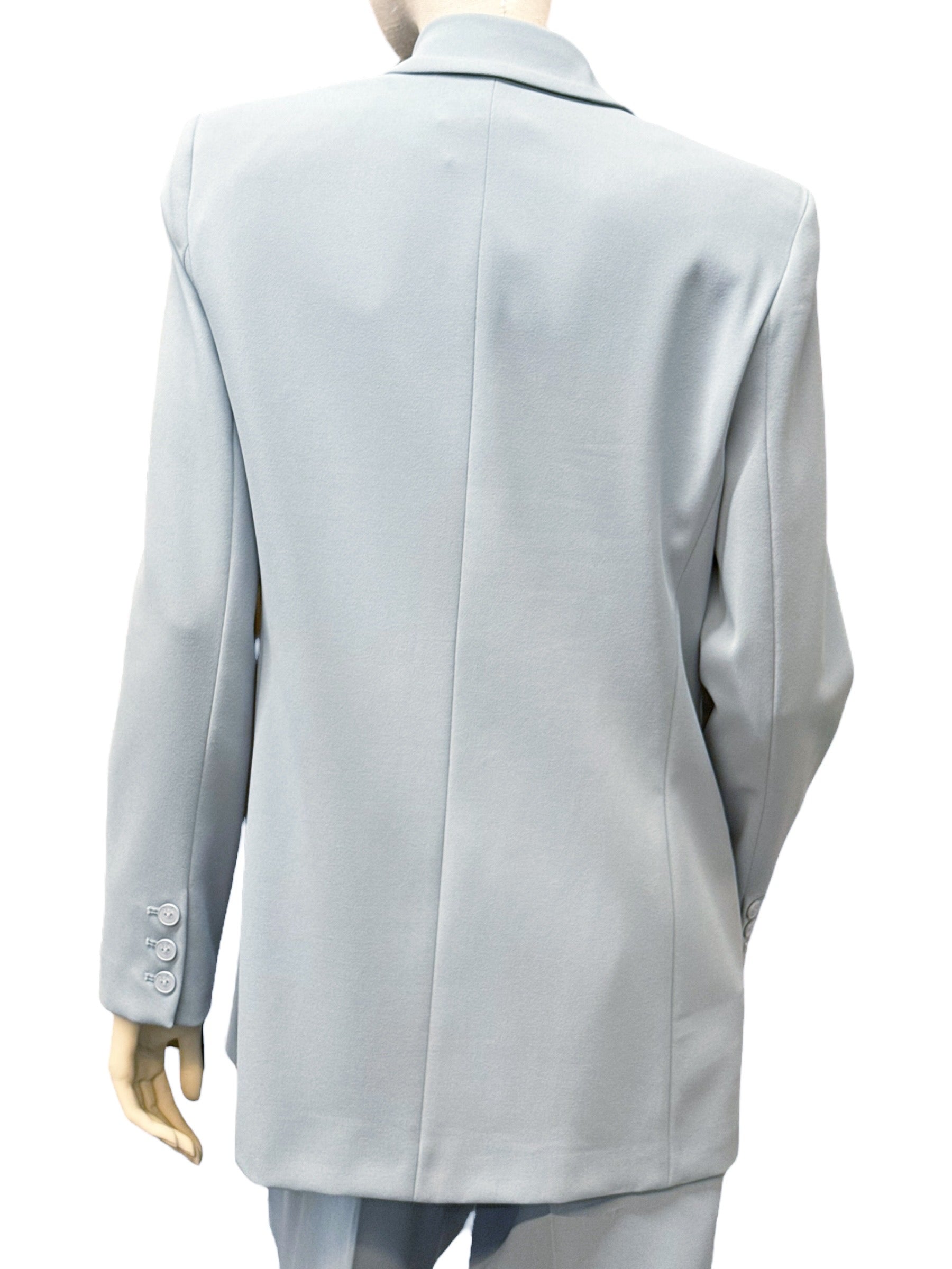 Pinko Light Blue Crepe Suit – Double-Breasted Blazer & High-Waisted Pants