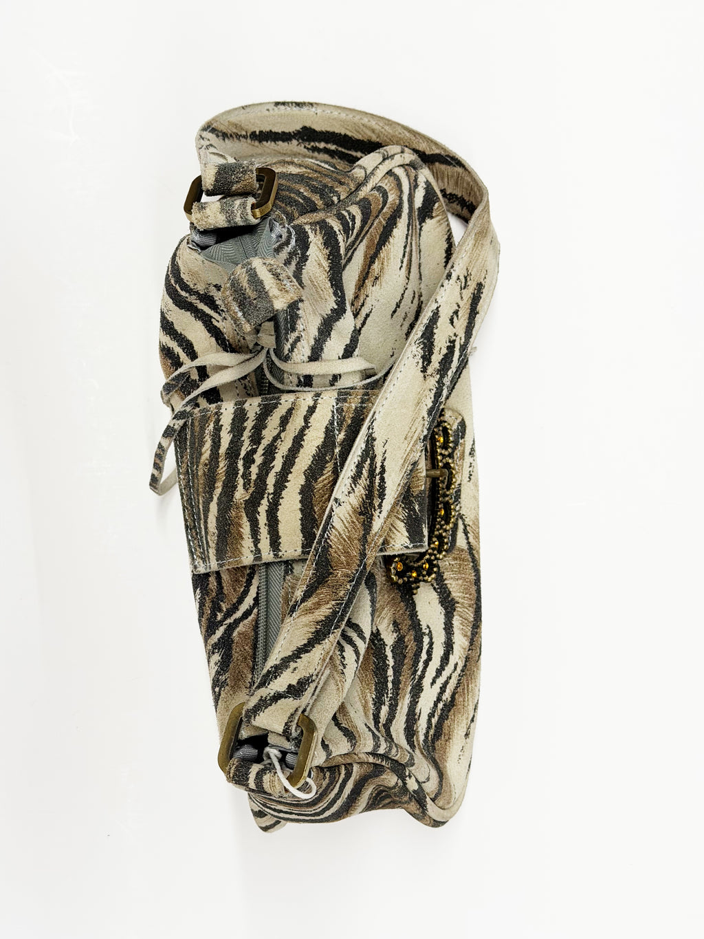 Roberto Cavalli Tiger Print Pony Hair Shoulder Bag