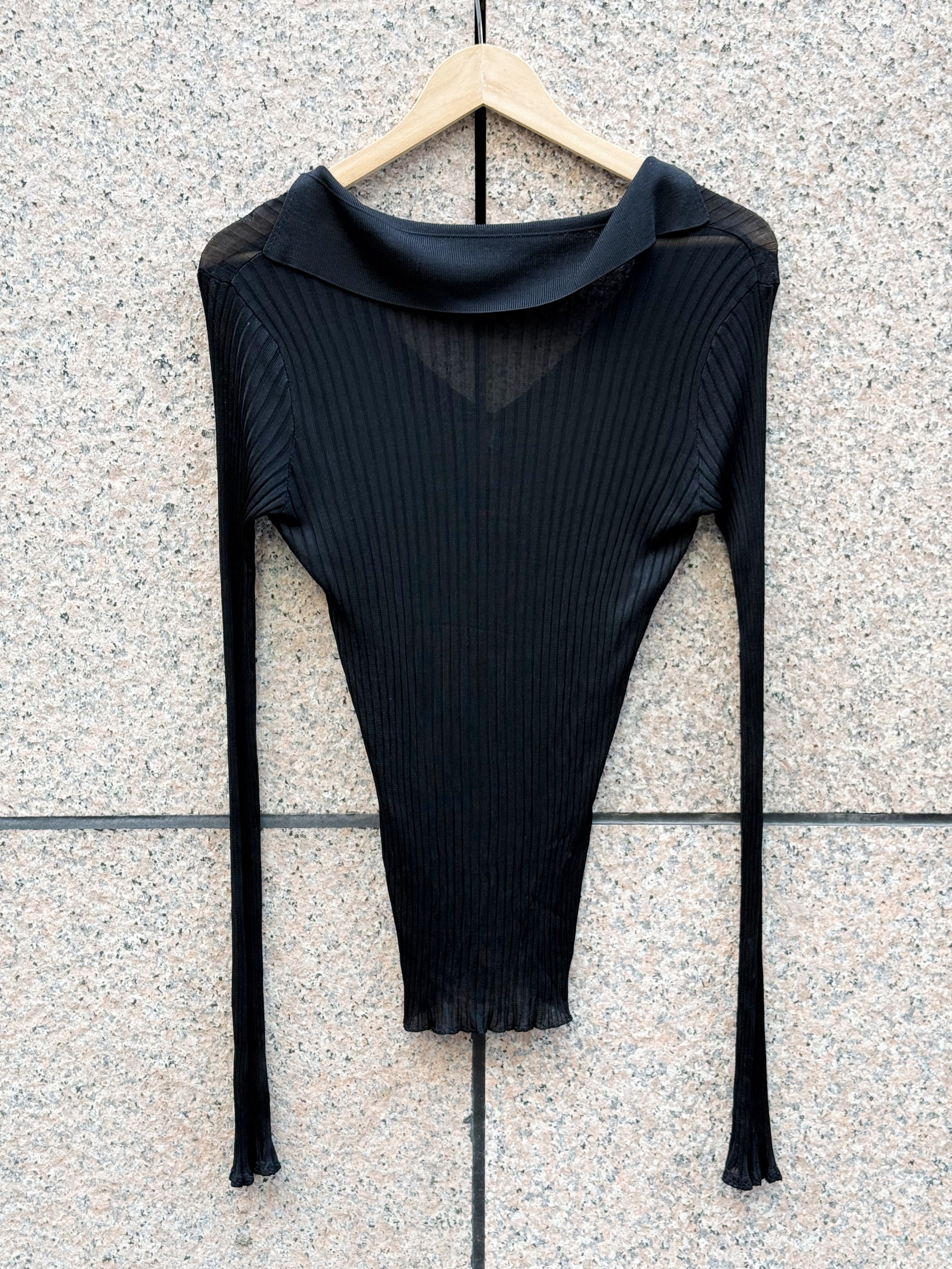 Dolce & Gabbana Black Sheer Button Blouse