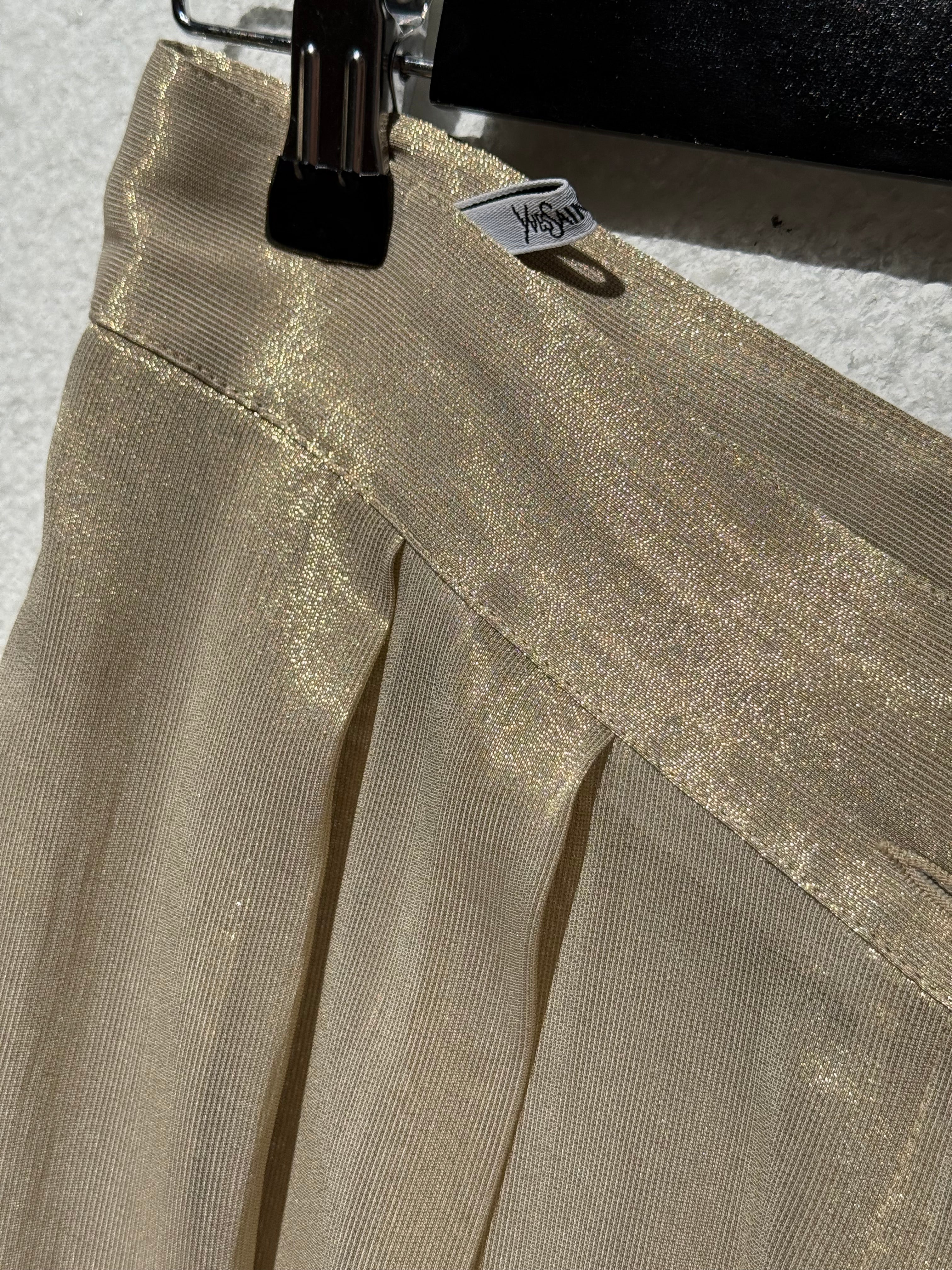 Vintage Yves Saint Laurent Gold Wide-Leg Trousers