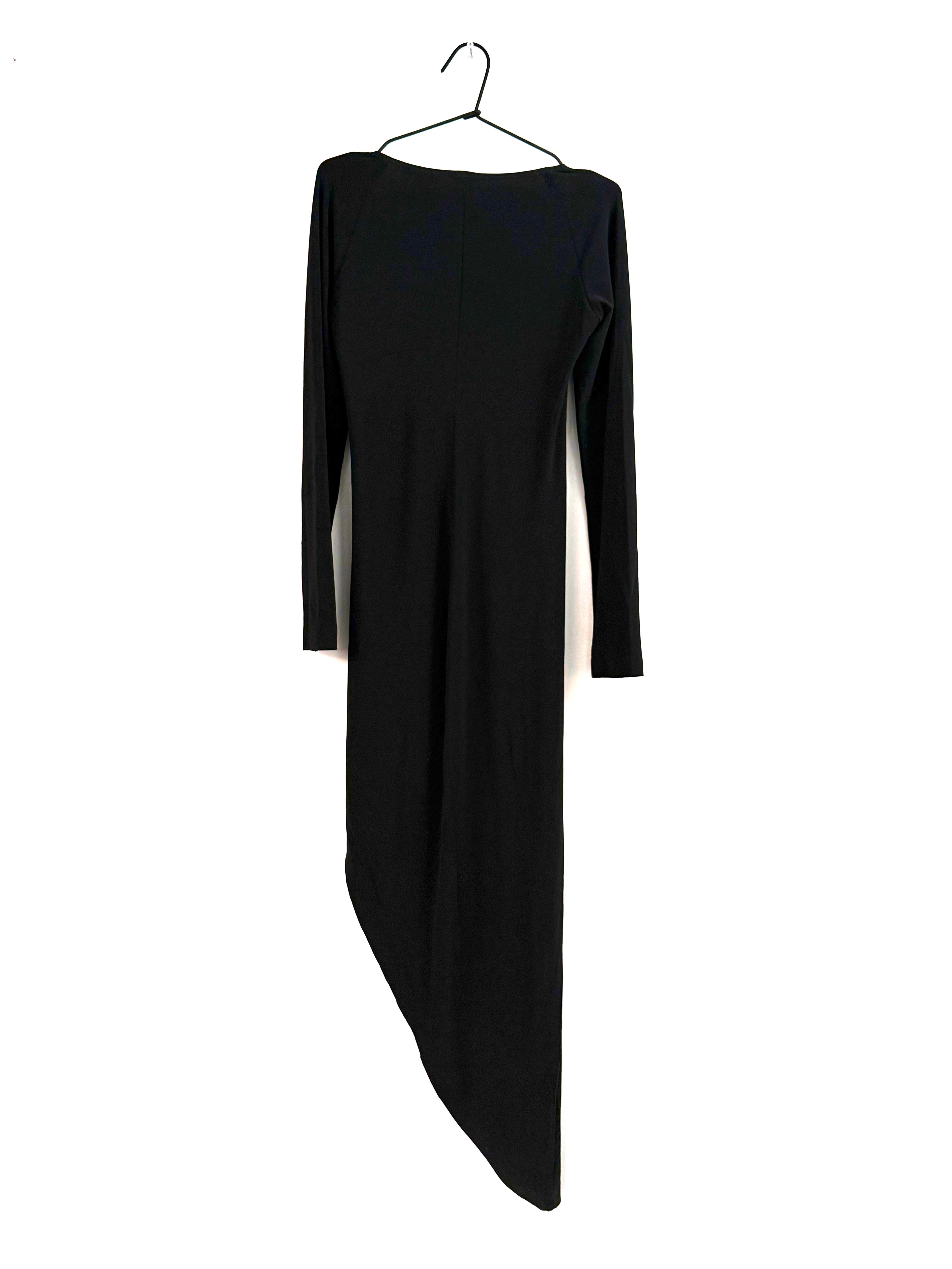 Norma Kamali Black Draped Asymmetric Dress - EU 38