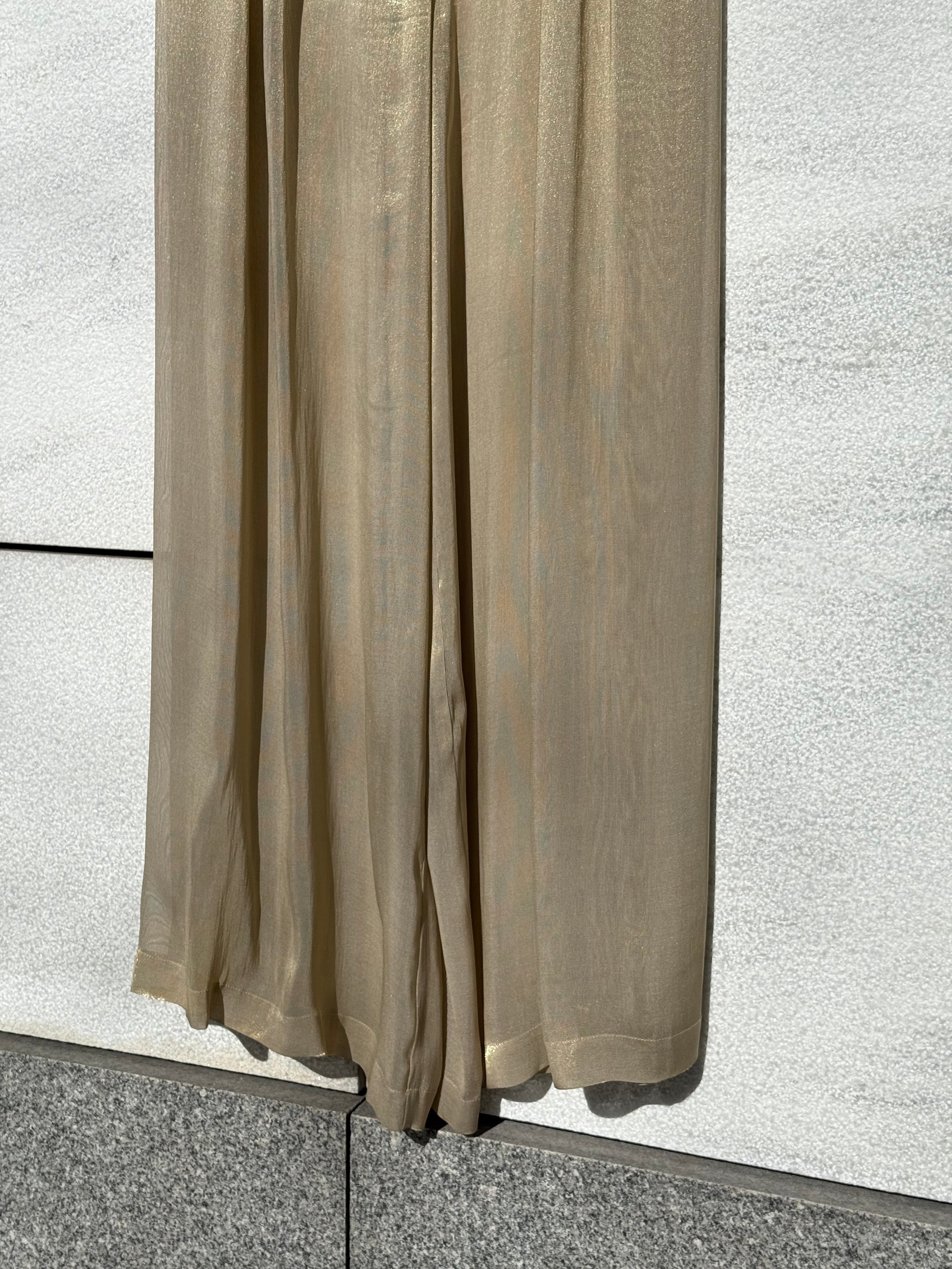 Vintage Yves Saint Laurent Gold Wide-Leg Trousers