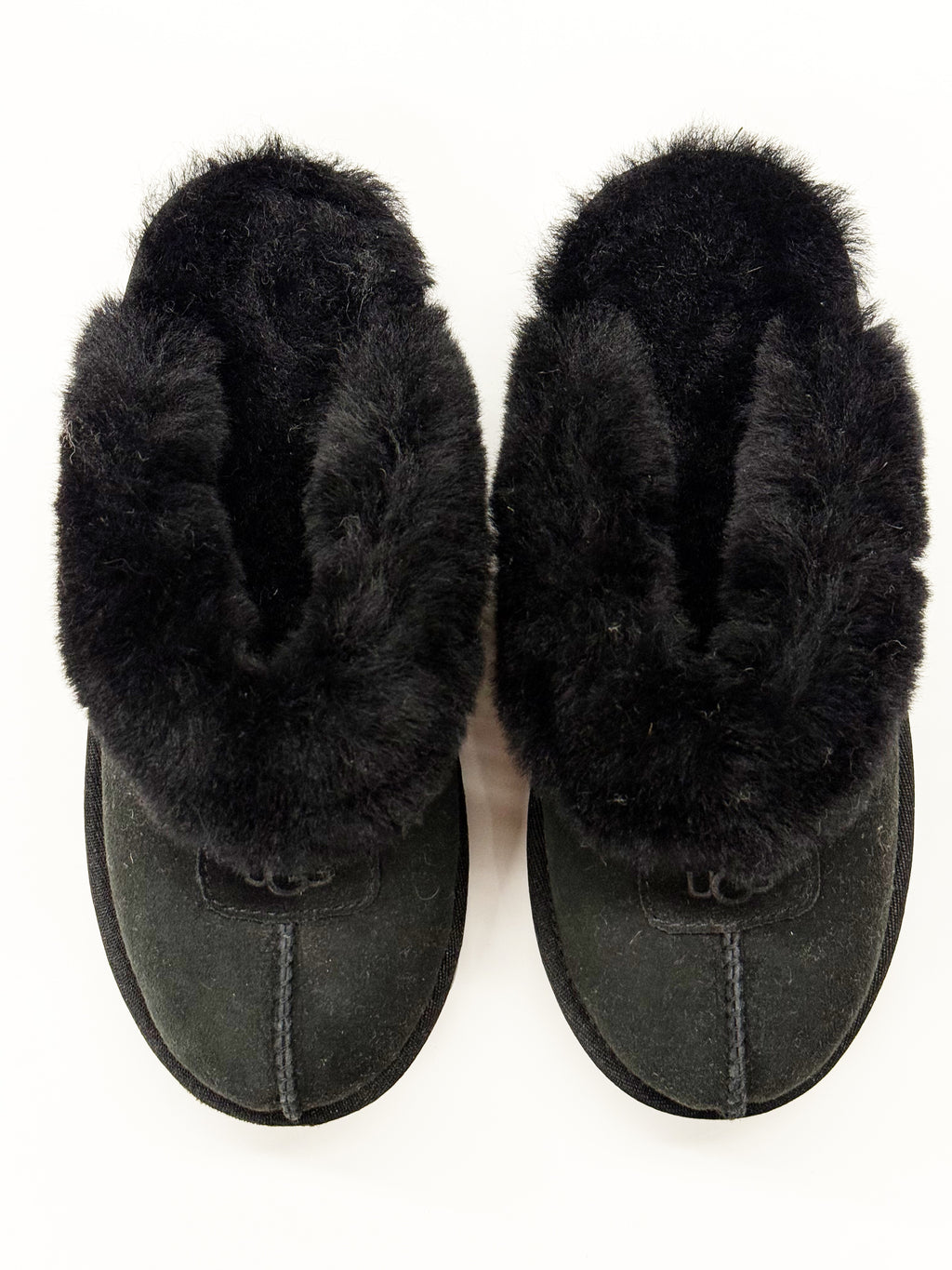 UGG Black Shearling Slippers - 36