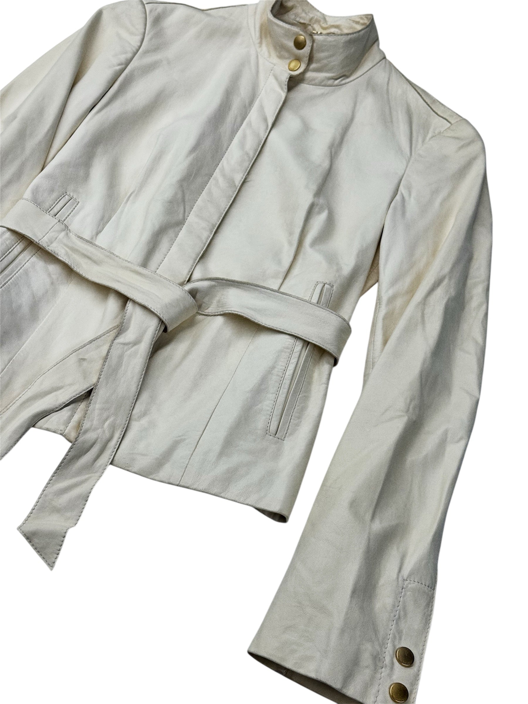 HUGO BOSS Lamb Leather Belted Jacket