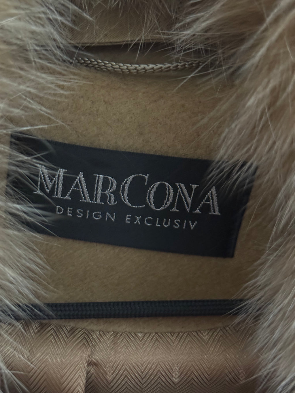 Marcona Camel Wool-Cashmere Coat with Fur Collar