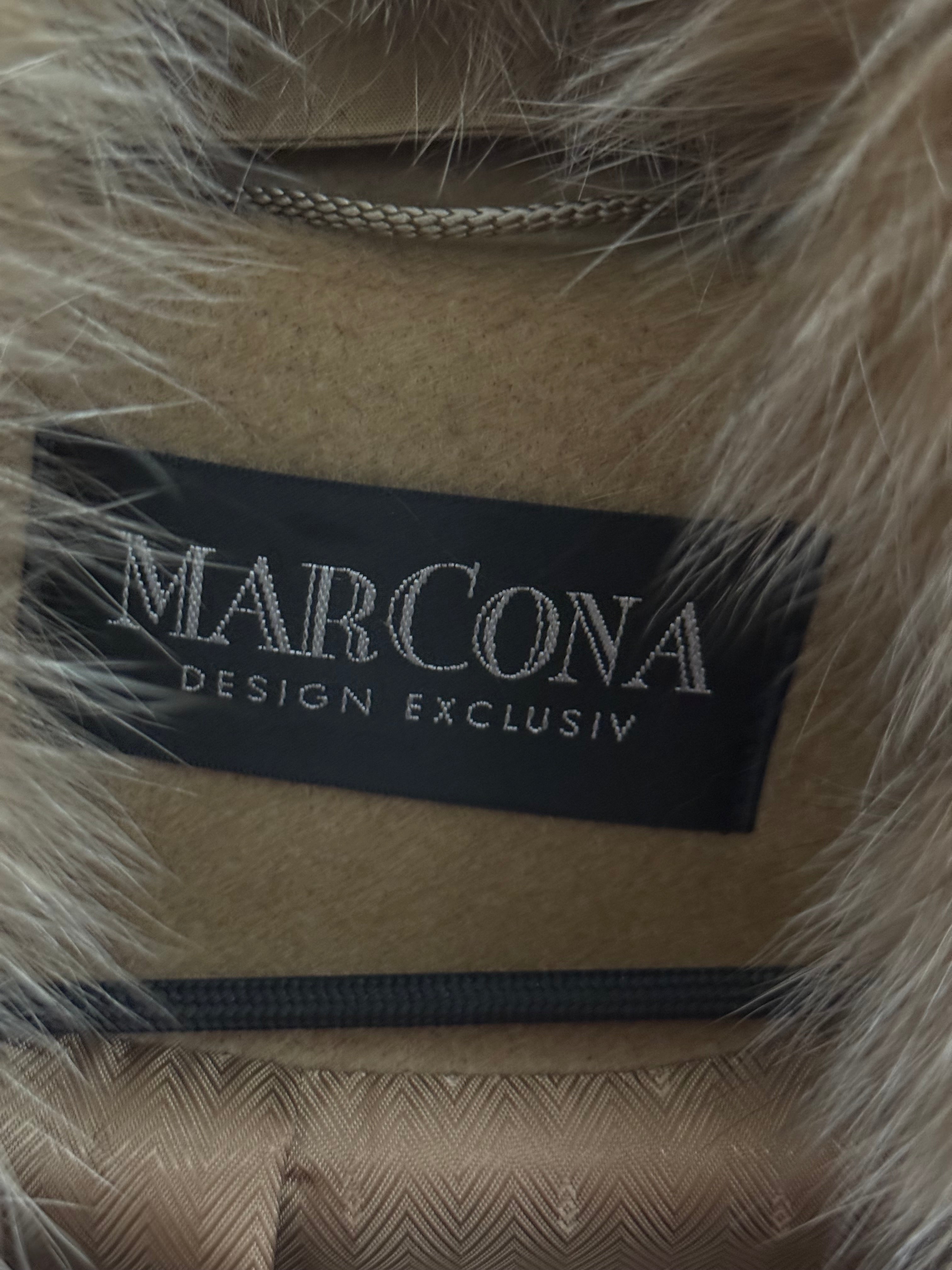 Marcona Camel Wool-Cashmere Coat with Fur Collar