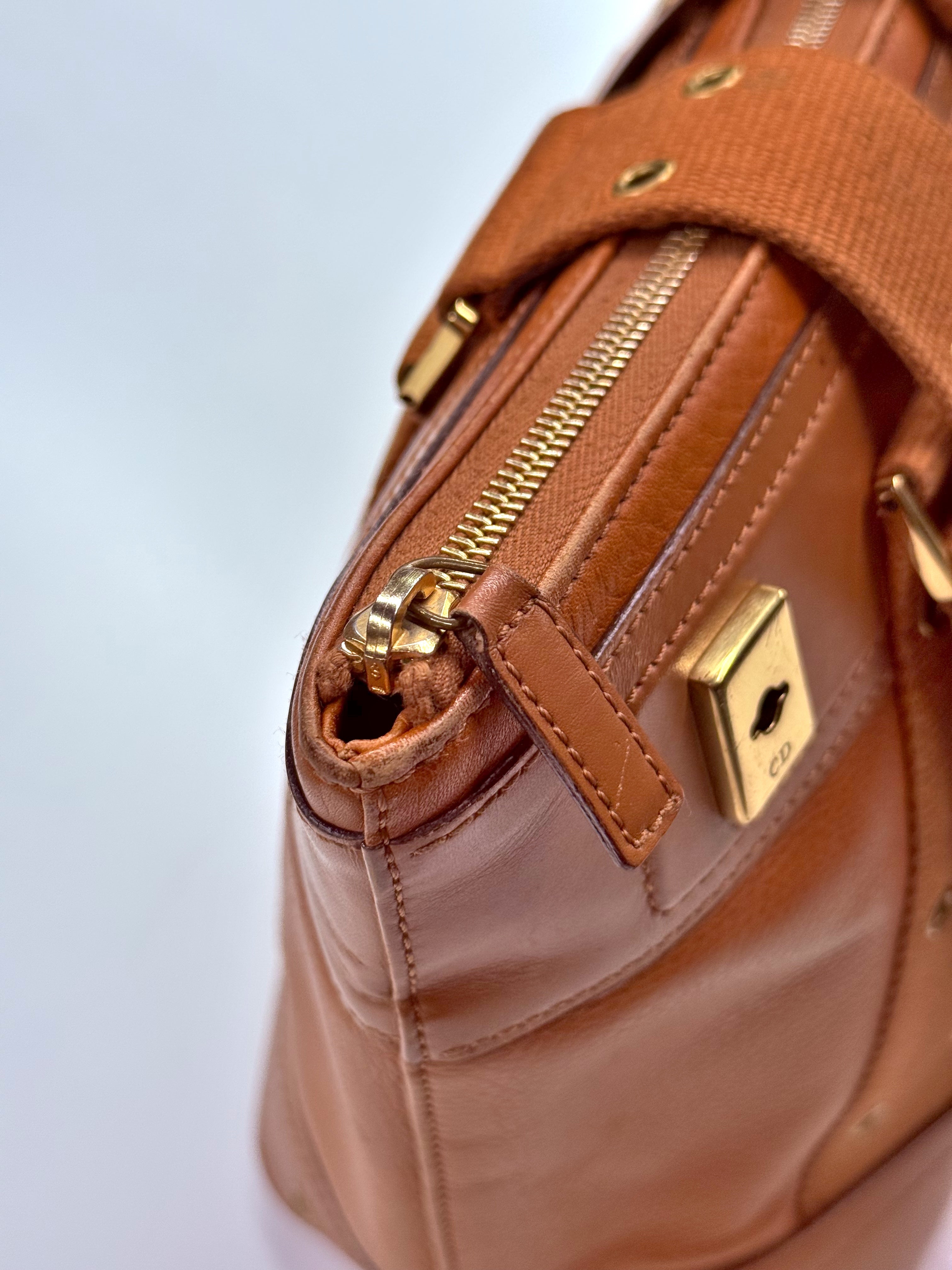 Christian Dior Brown Leather Tote Bag – Vintage Luxury Shoulder Handbag