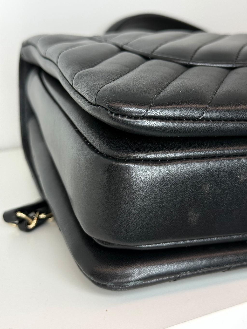 Chanel Chevron Caviar Top Handle Bag — Black Lambskin, Gold Hardware