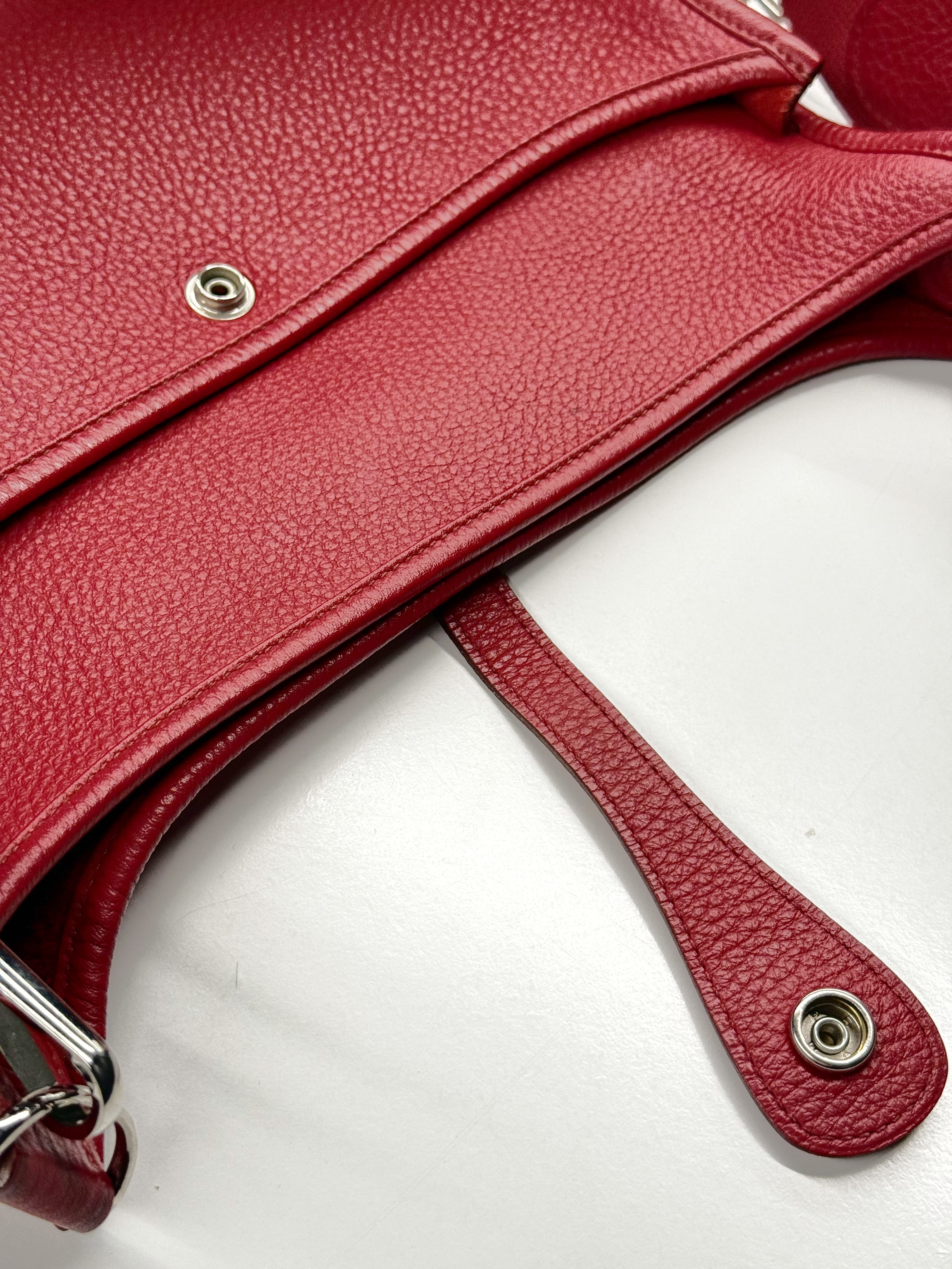 Hermès Evelyne III PM Red Clemence Leather Crossbody Bag