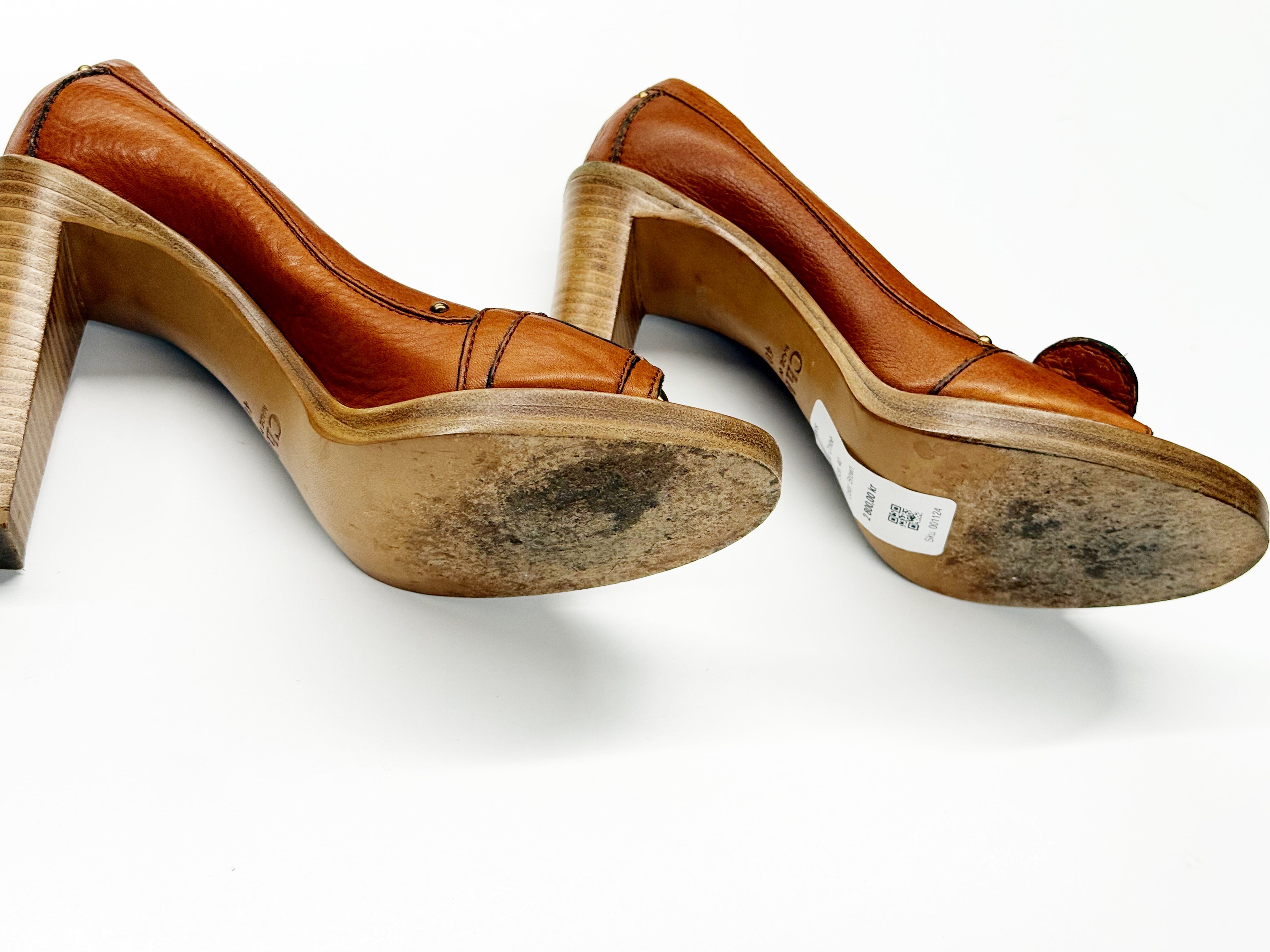 Chloé Tan Peep-Toe Heels