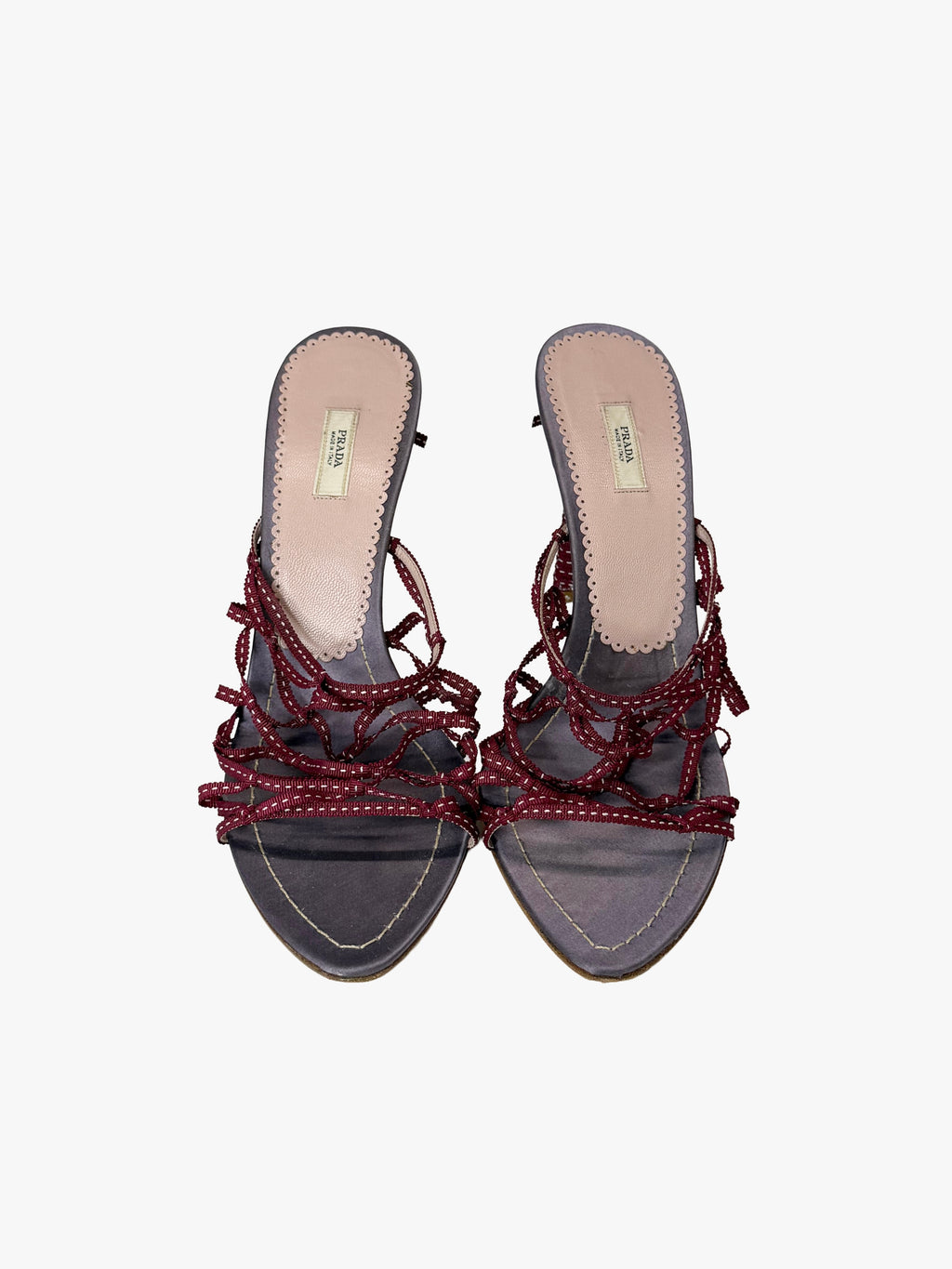 Prada Satin Cage Strap Mules