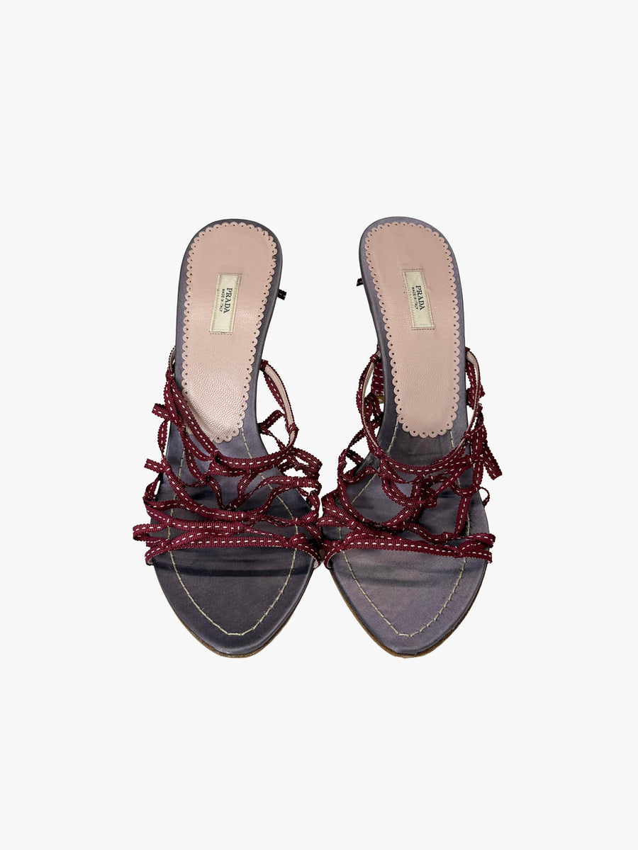 Prada Satin Cage Strap Mules