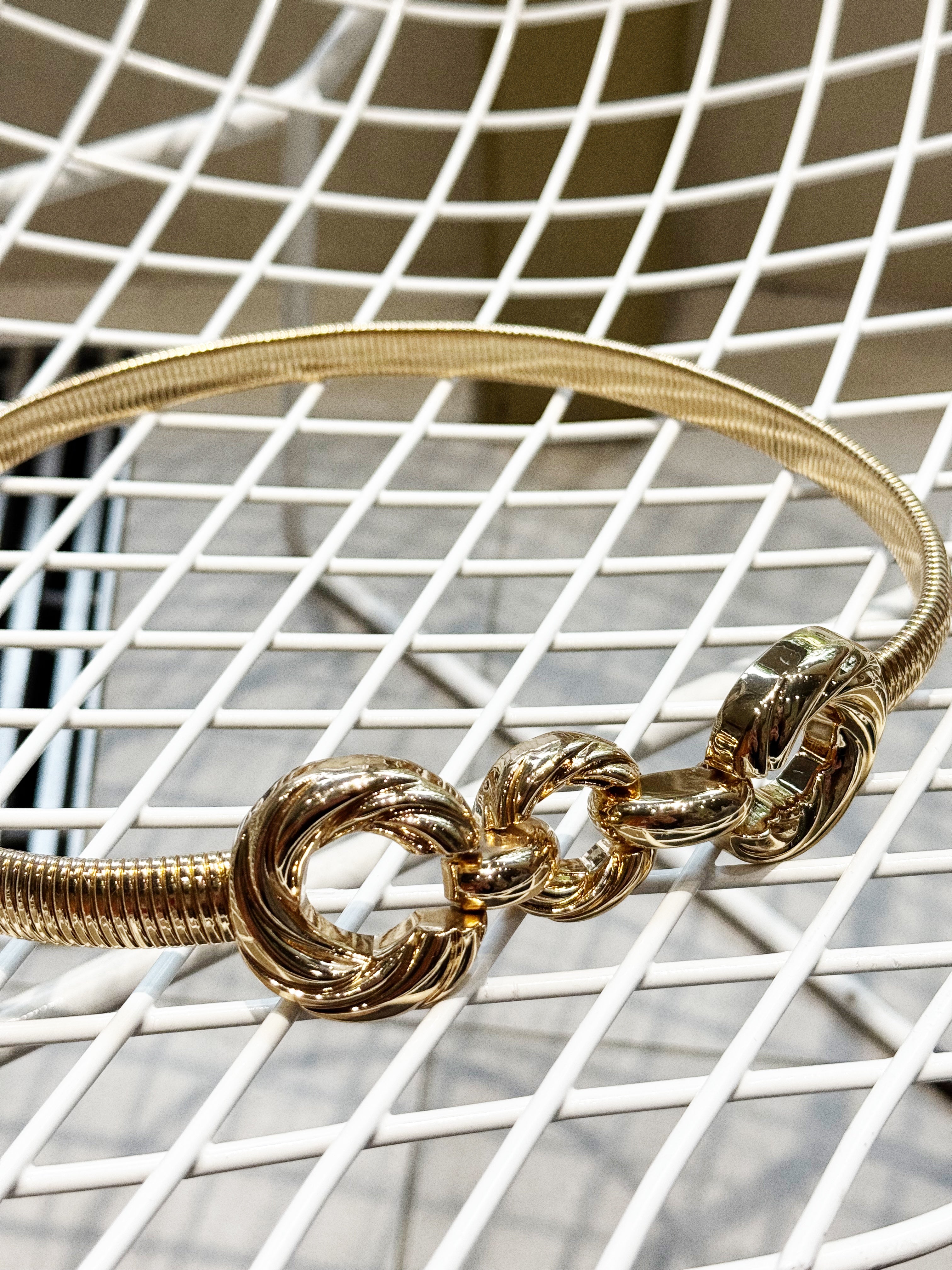 Gold-Tone Sculptural Metal Belt