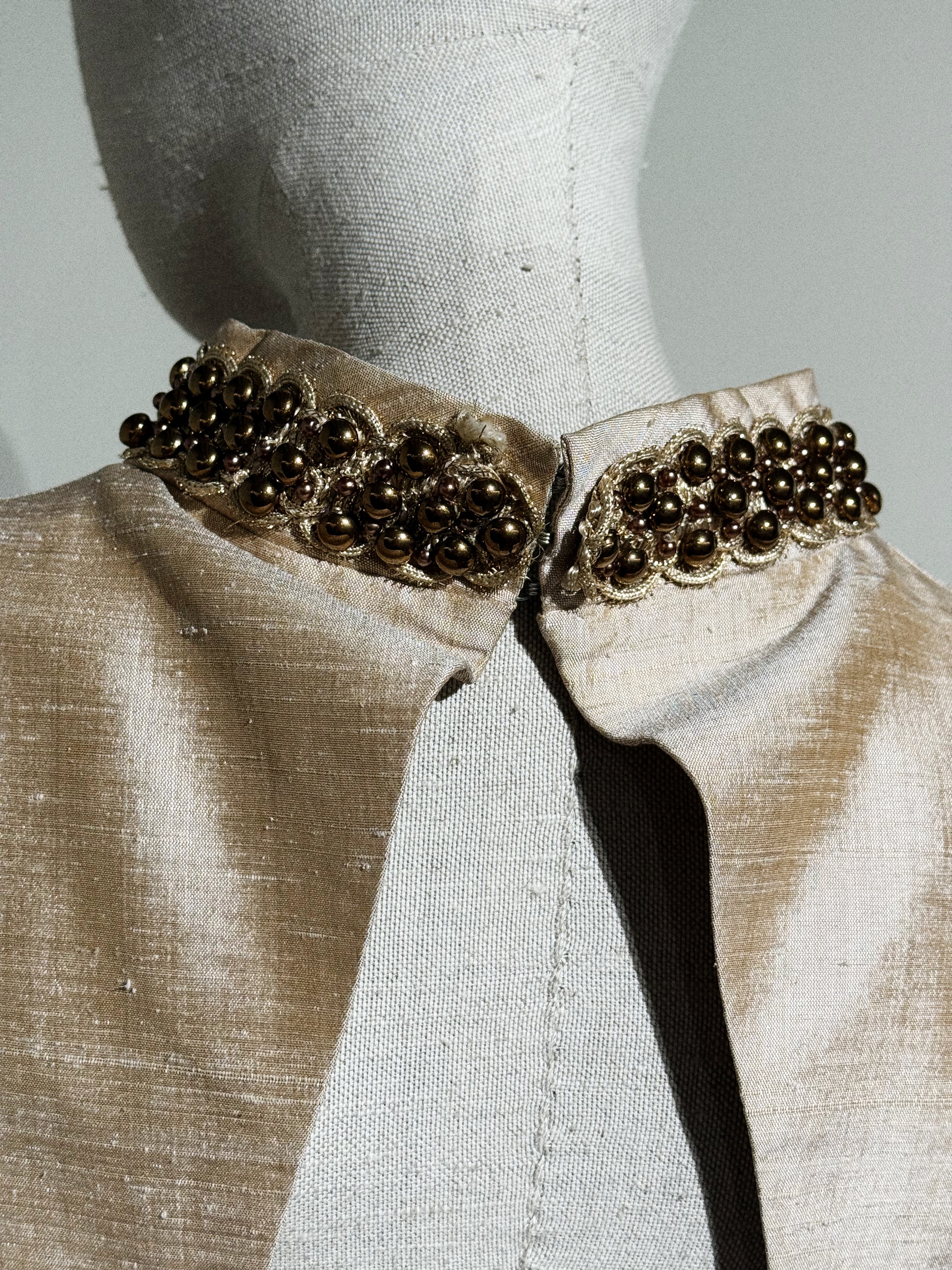 Vintage Petit Atelier Champagne Silk Dress