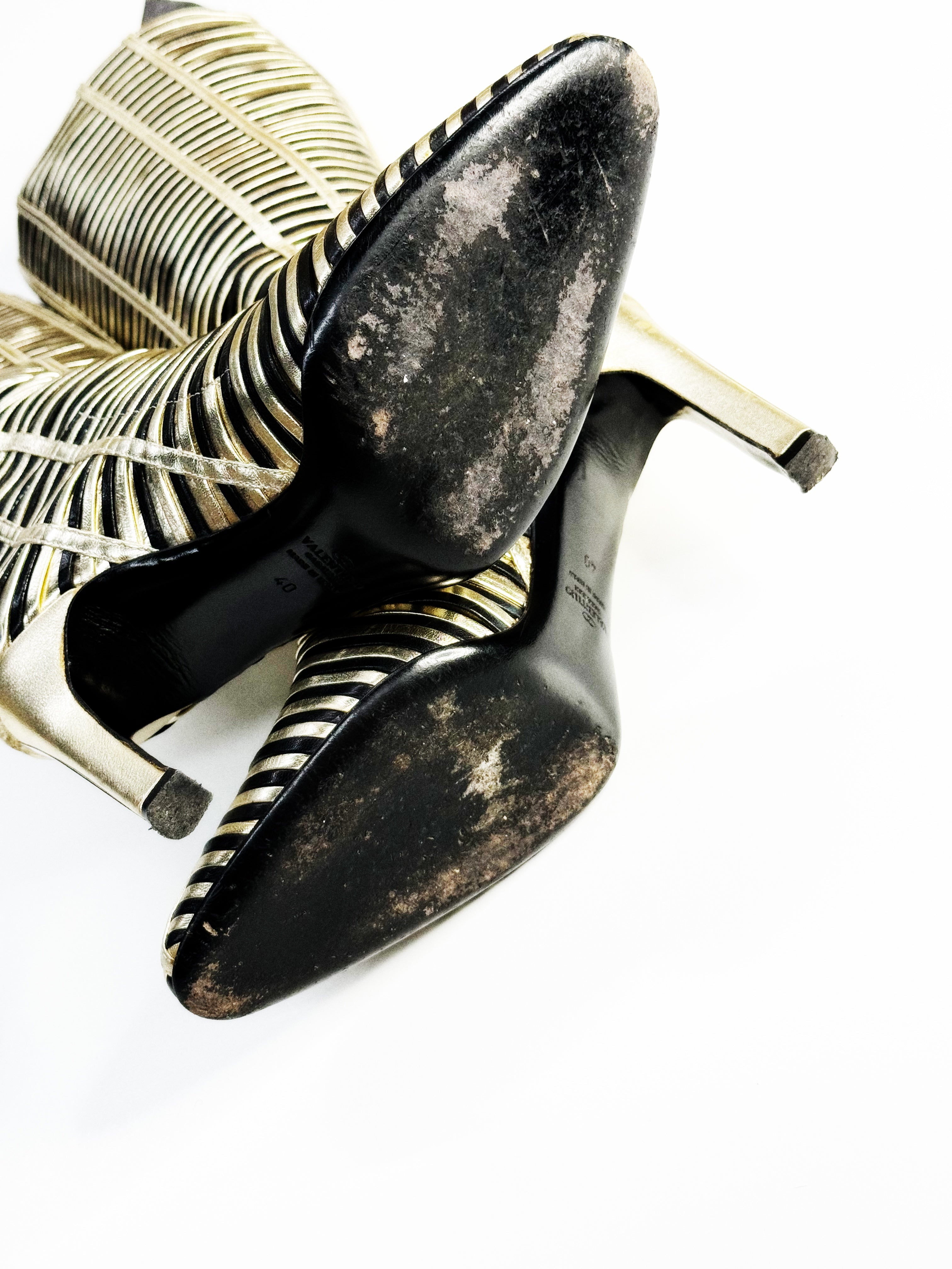 Valentino Garavani Metallic Striped Knee-High Boots