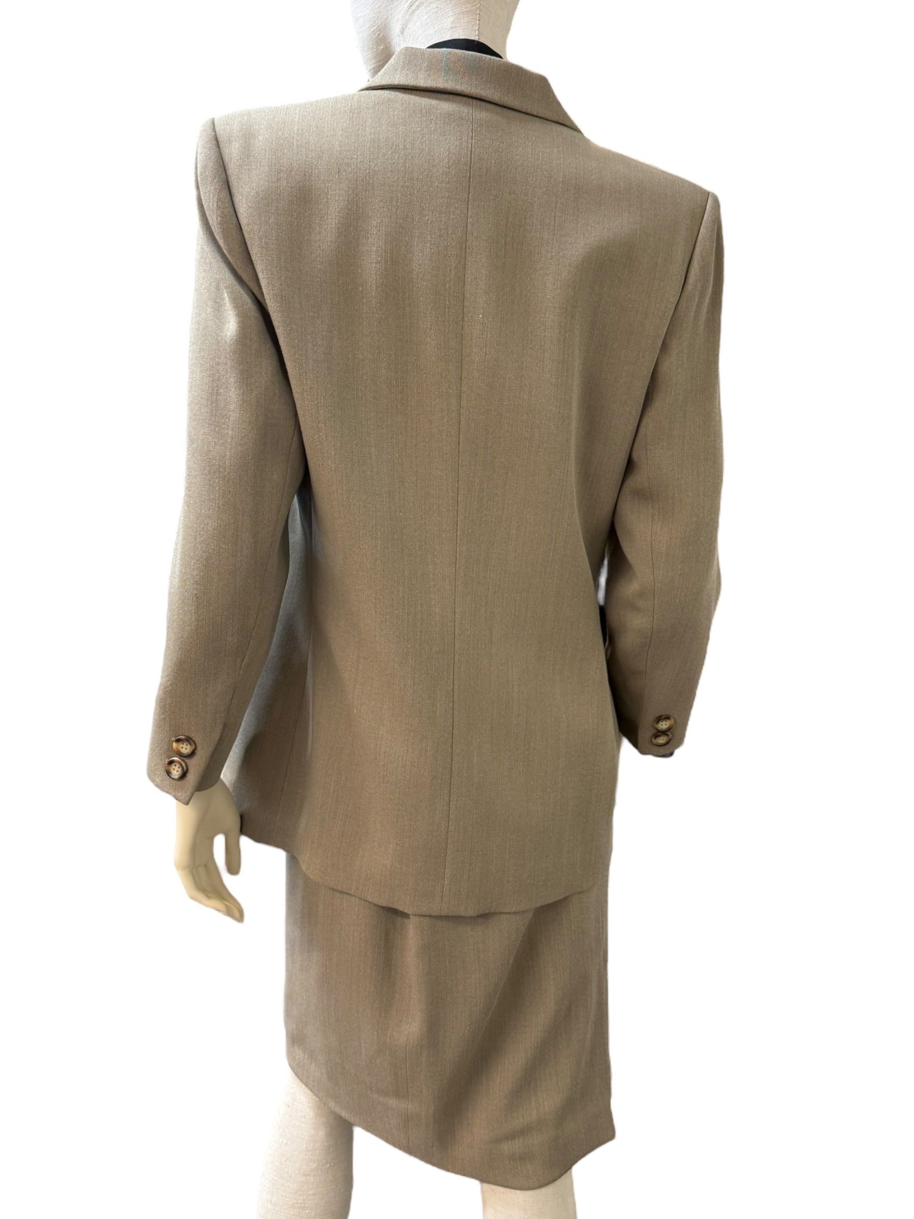 YVES SAINT LAURENT VARIATION BEIGE WOOL SUIT - EU 40