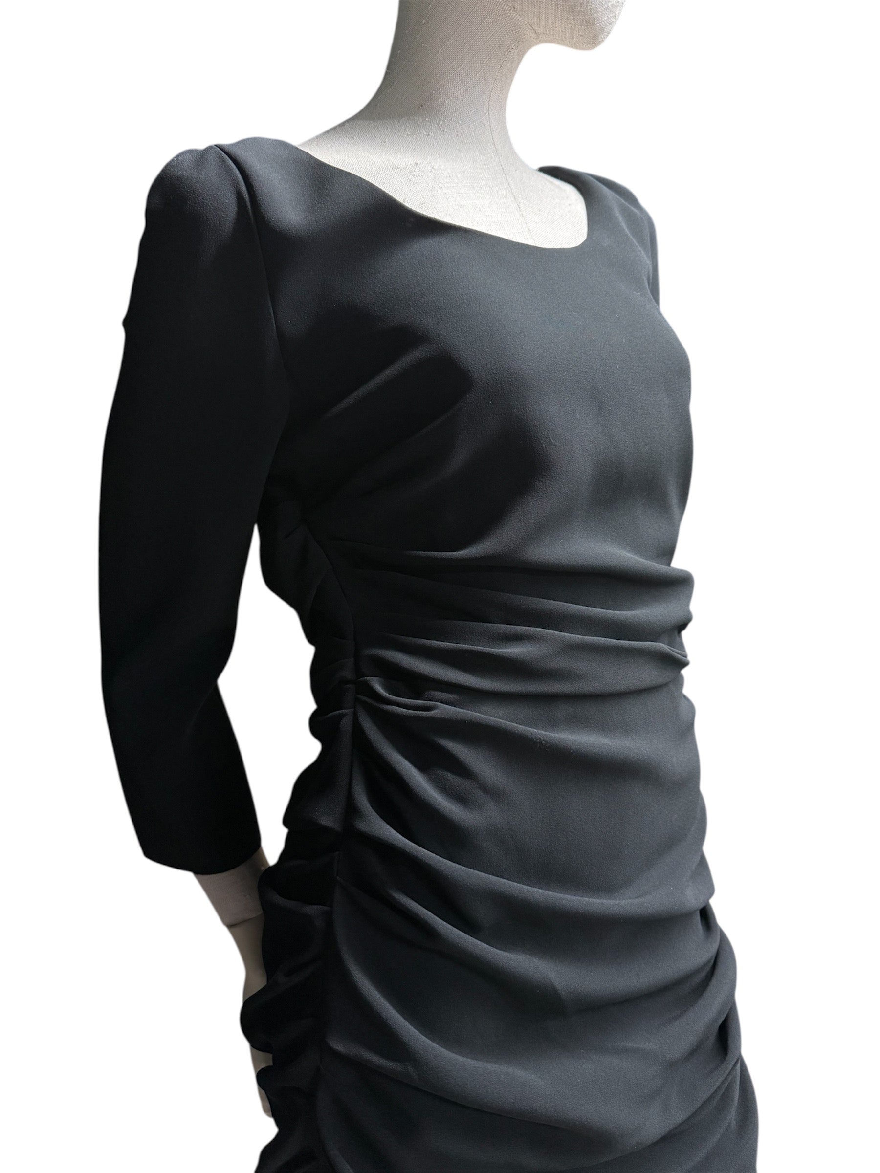 Dolce & Gabbana Draped Black Cocktail Dress