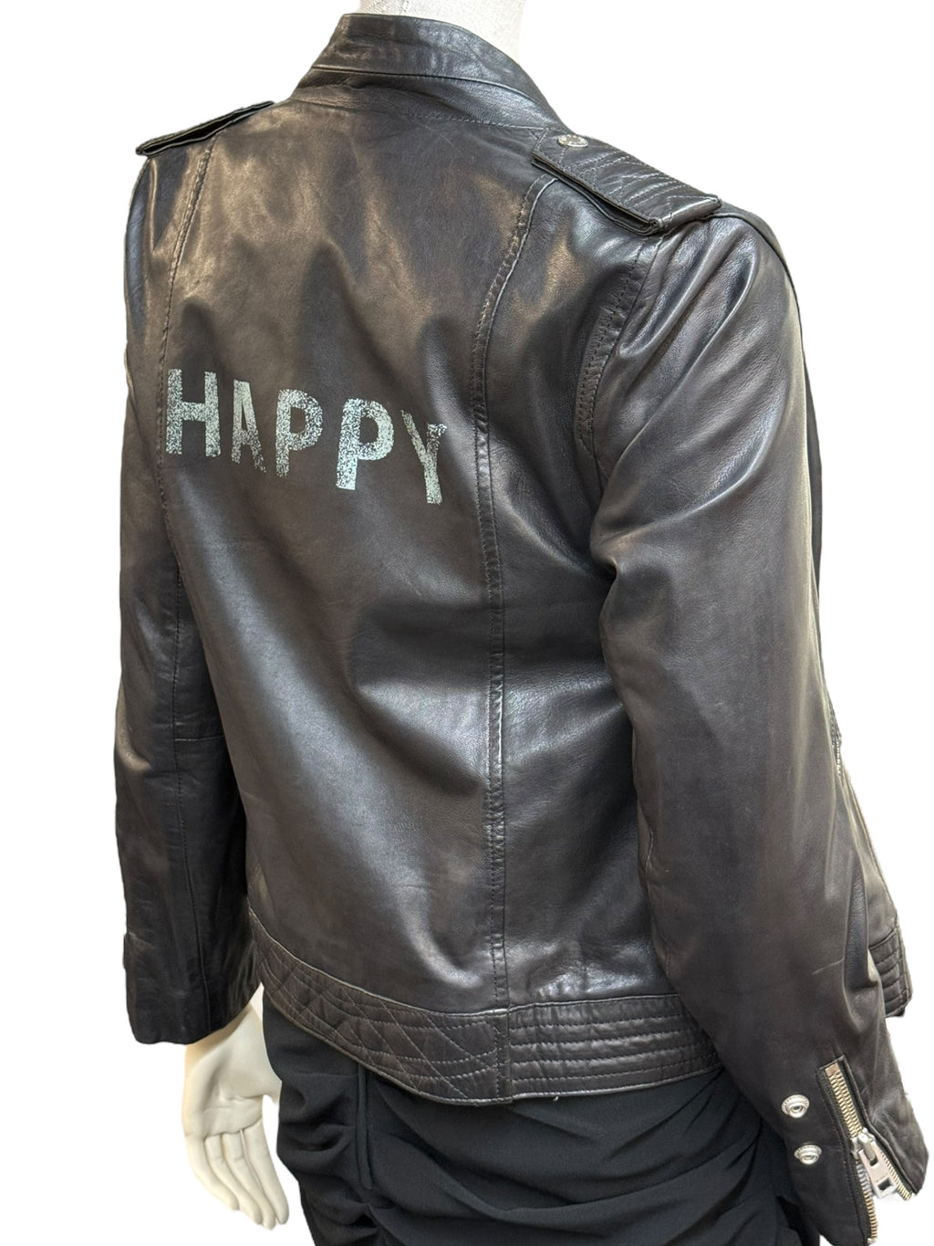 Zadig & Voltaire “LOON BIS” Lamb Leather Biker Jacket - EU 38