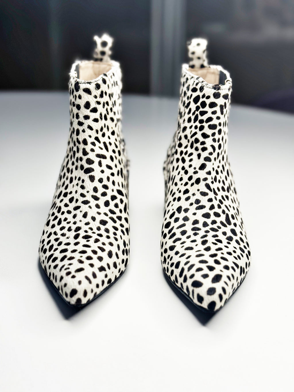 SINCE OSLO Dalmatian Pony Hair Ankle Boots - 36