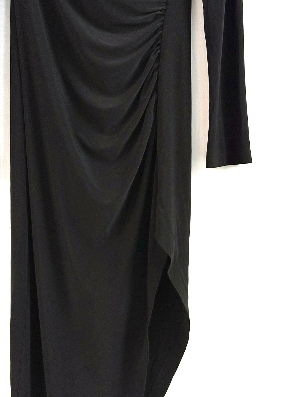 Norma Kamali Black Draped Asymmetric Dress - EU 38