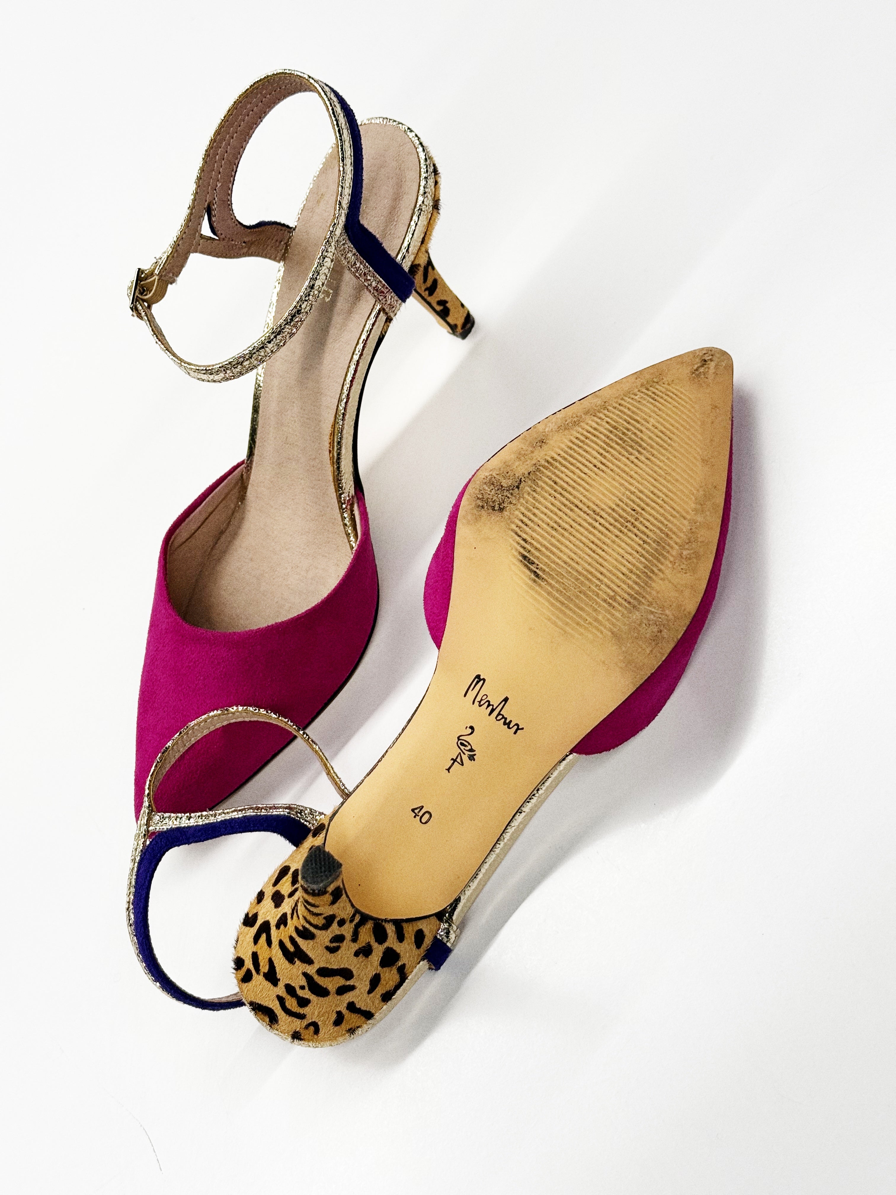 Menbur Pink Multicolor Statement Heels