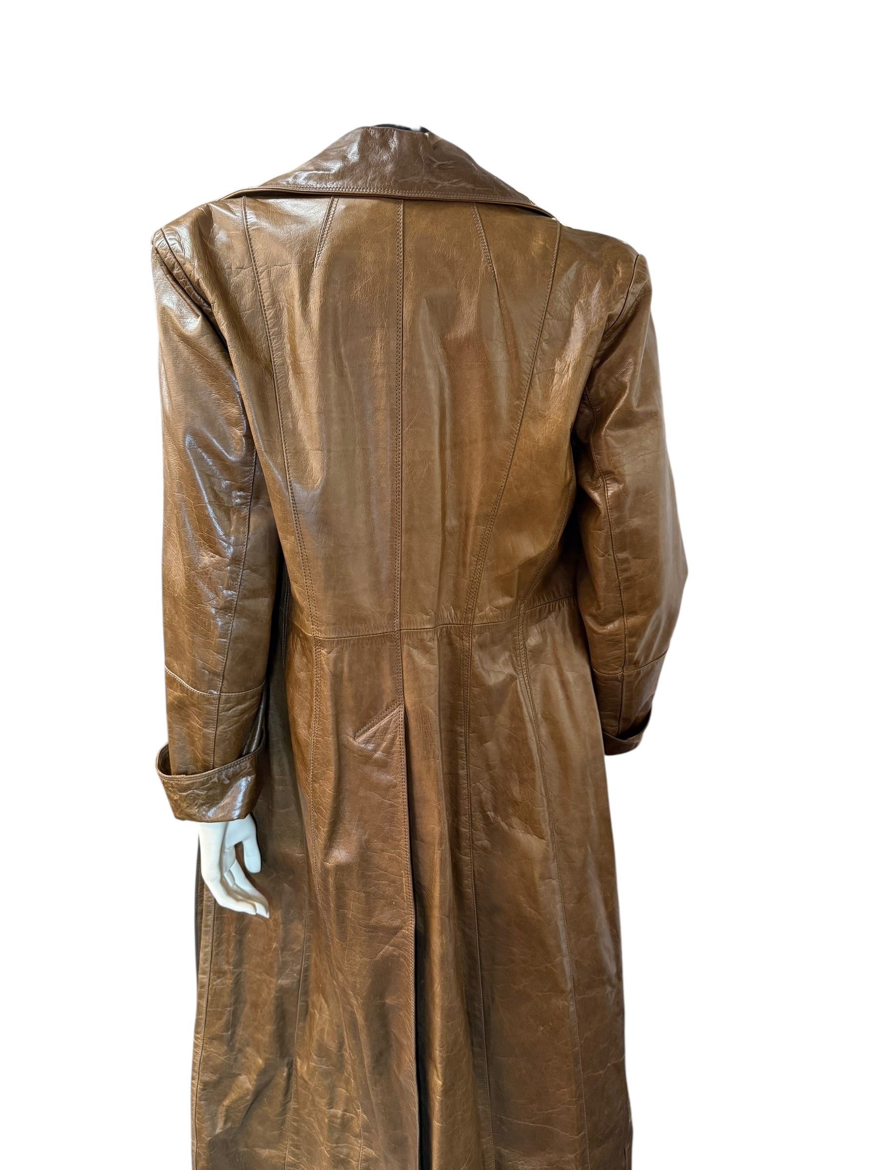SYLVIE SCHIMMEL PARIS LAMB LEATHER TRENCH COAT – MADE IN FRANCE – SIZE 40