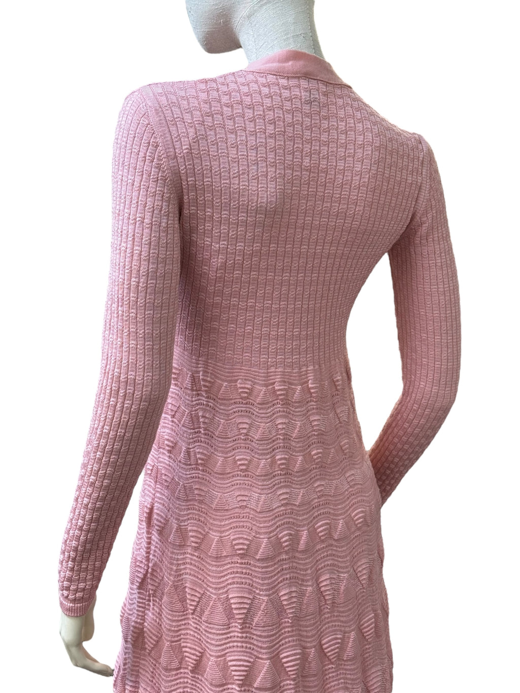 Missoni Pink Textured Knit Maxi Dress