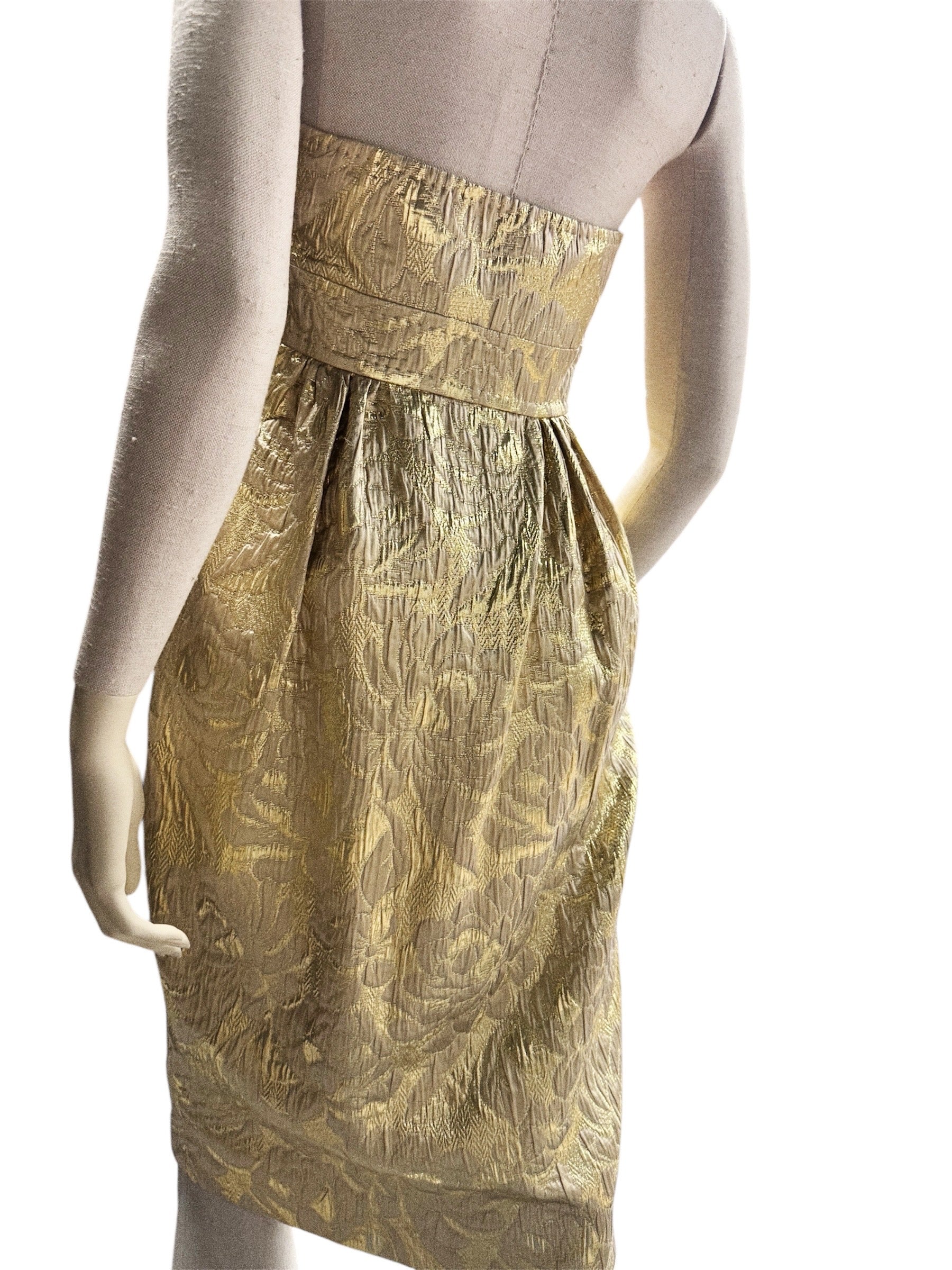 DSQUARED2 Strapless Gold Dress