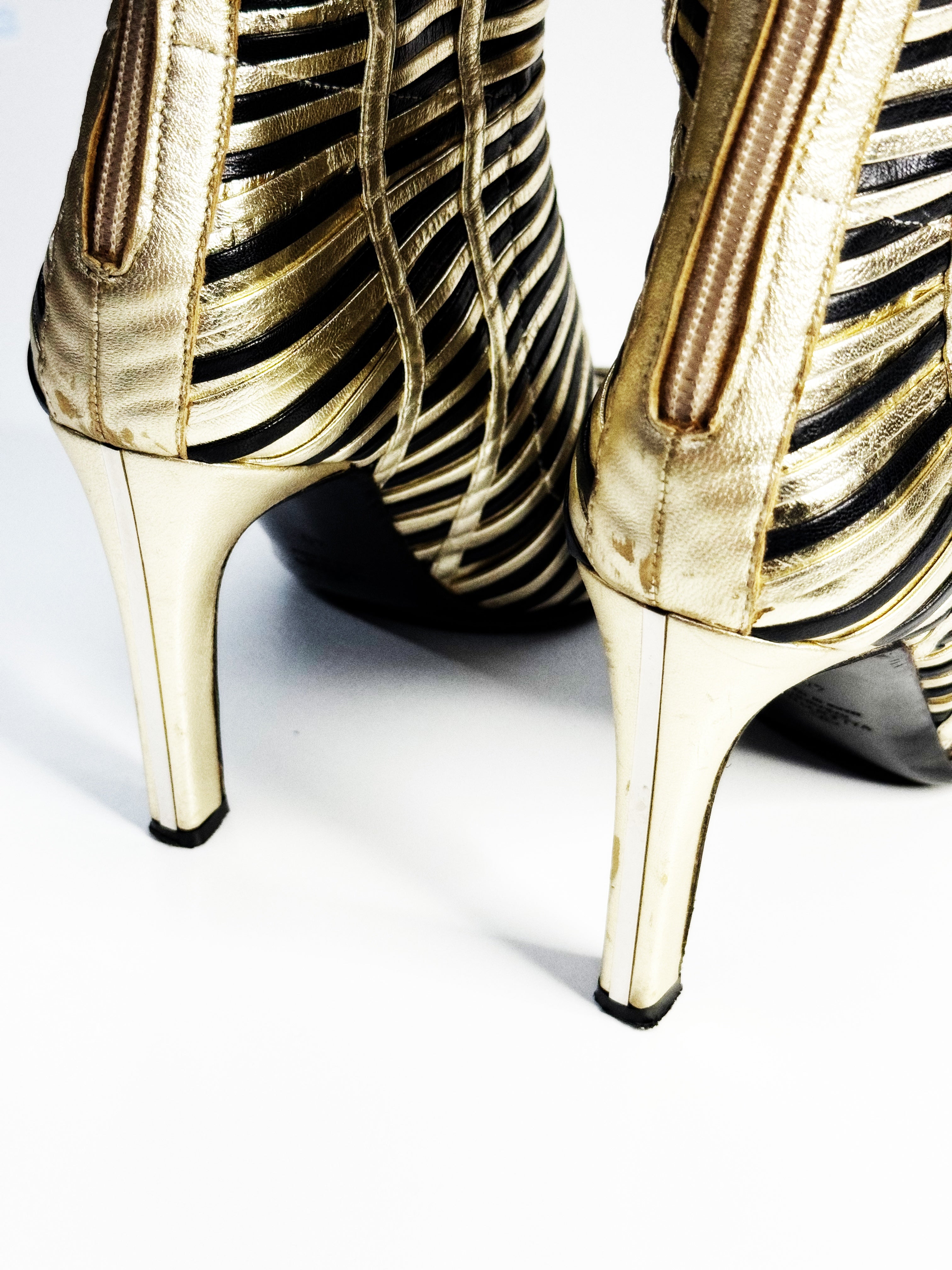 Valentino Garavani Metallic Striped Knee-High Boots