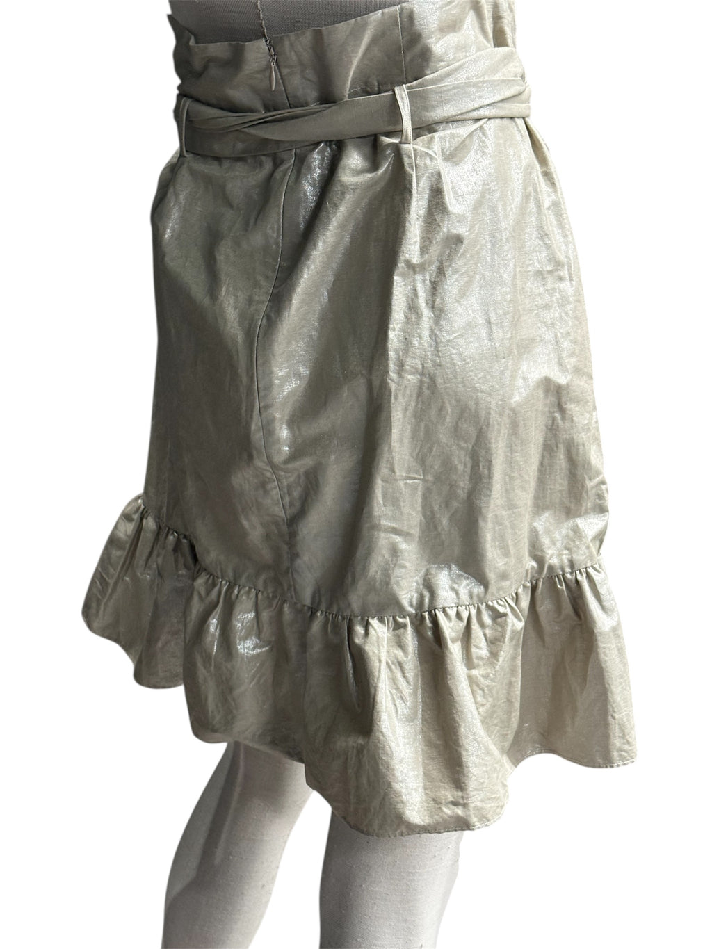 Isabel Marant Metallic Ruffled Wrap Skirt