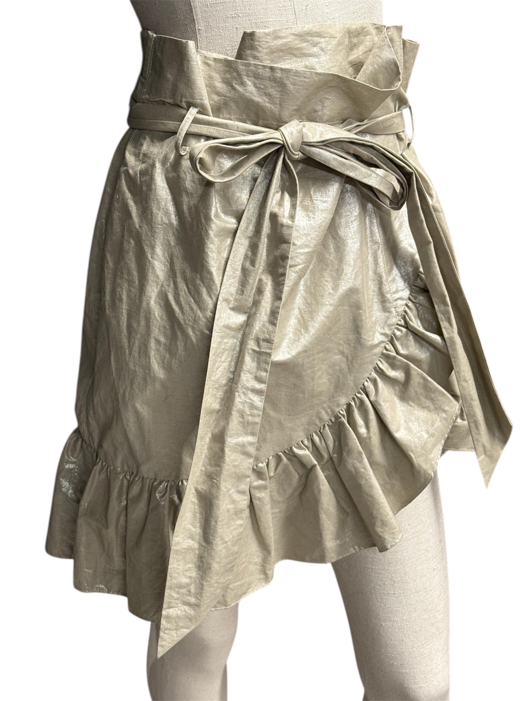 Isabel Marant Metallic Ruffled Wrap Skirt