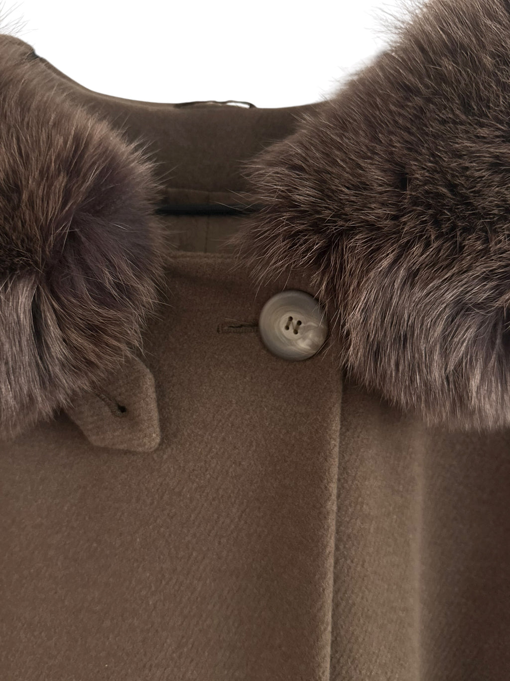 Antonette Wool-Angora Coat with Fur Collar - EU 40