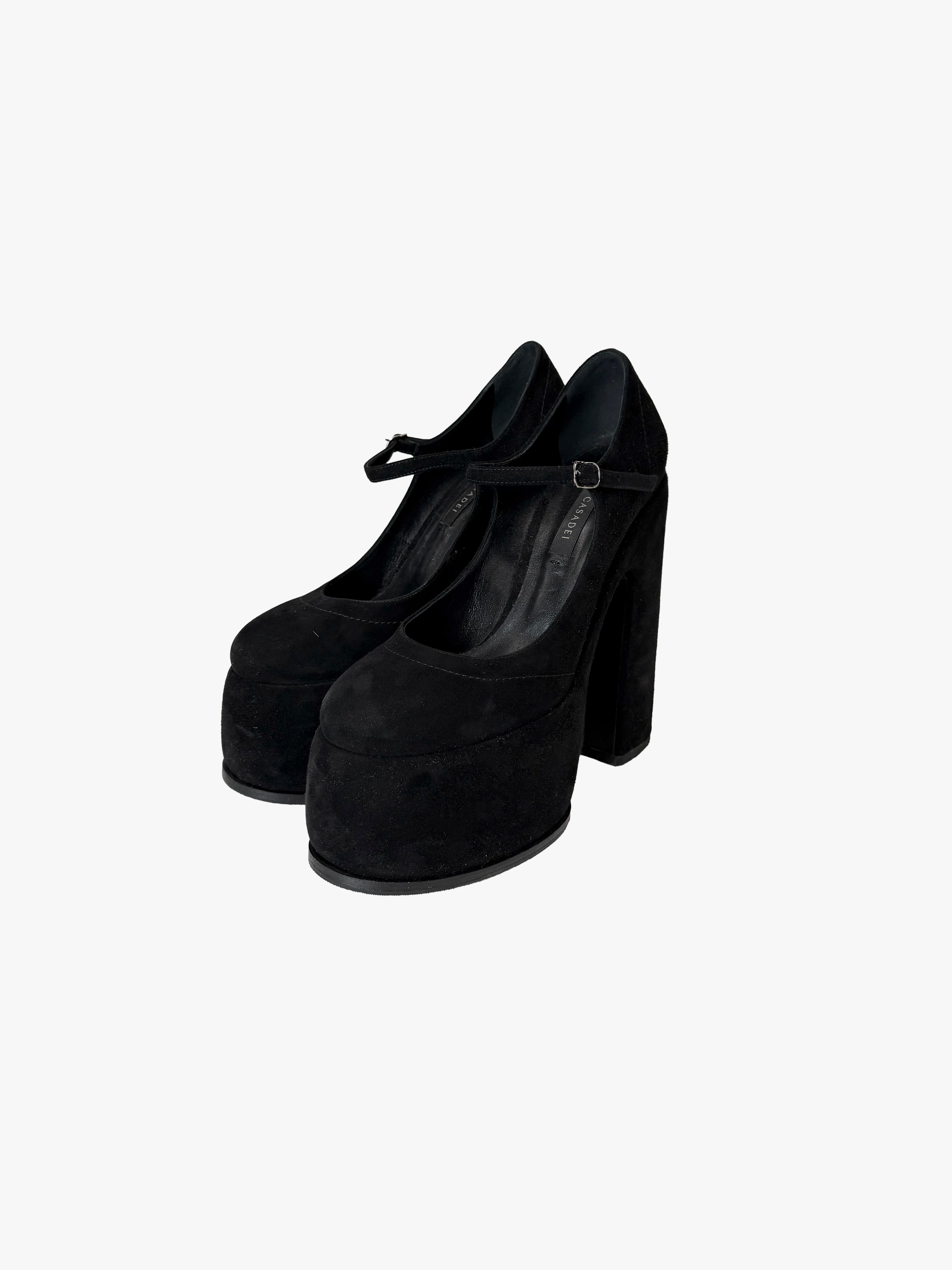 Casadei Rock Mary Jane Suede Pumps