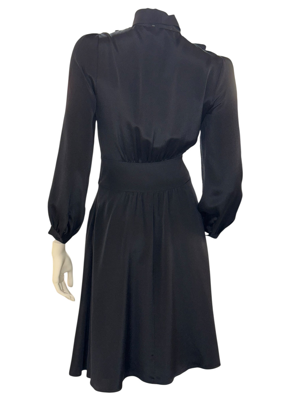 Cavour Silk Tie-Neck Dress - XS