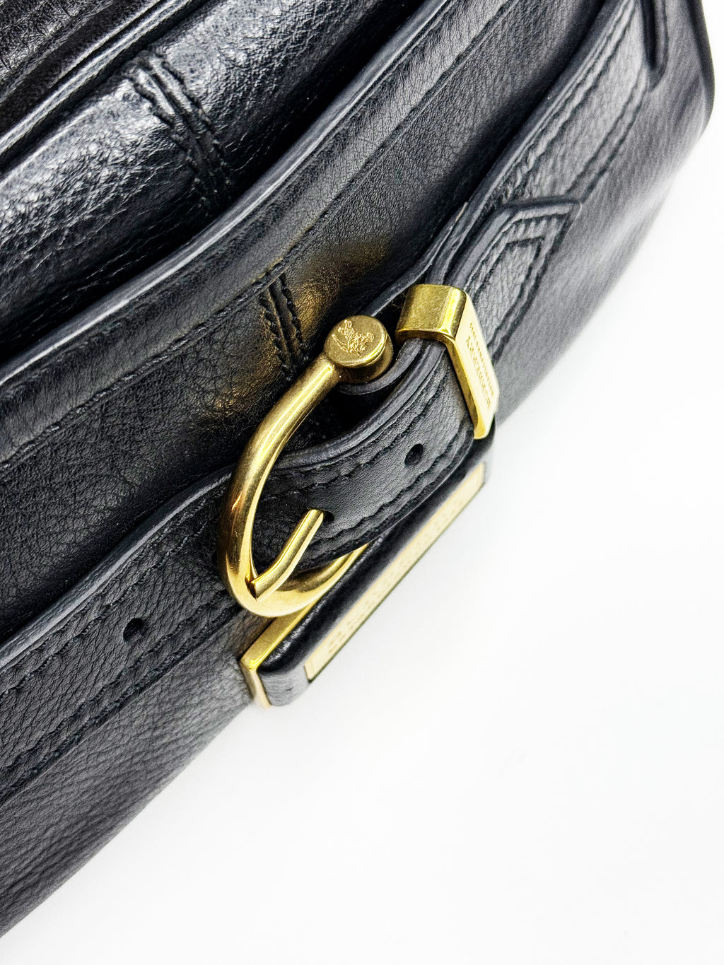 BURBERRY BLACK LEATHER BELT BAG