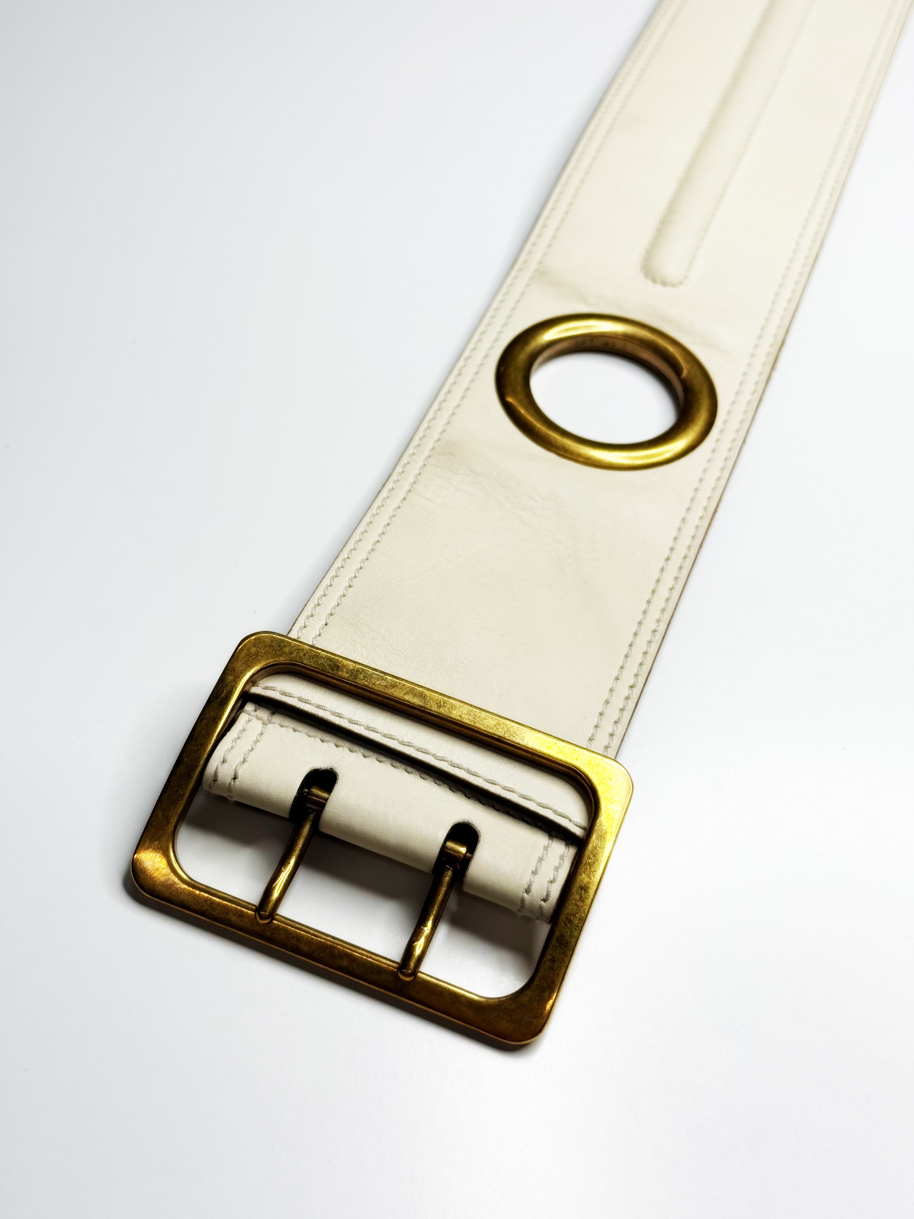 YVES SAINT LAURENT Wide Leather Belt – Made in Italy