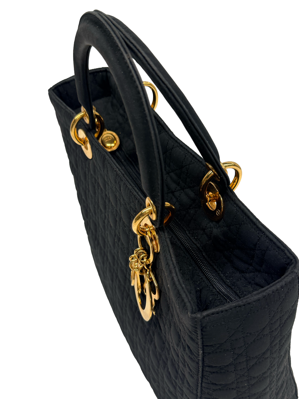 Vintage Lady Dior Large - Black Quilted Nylon